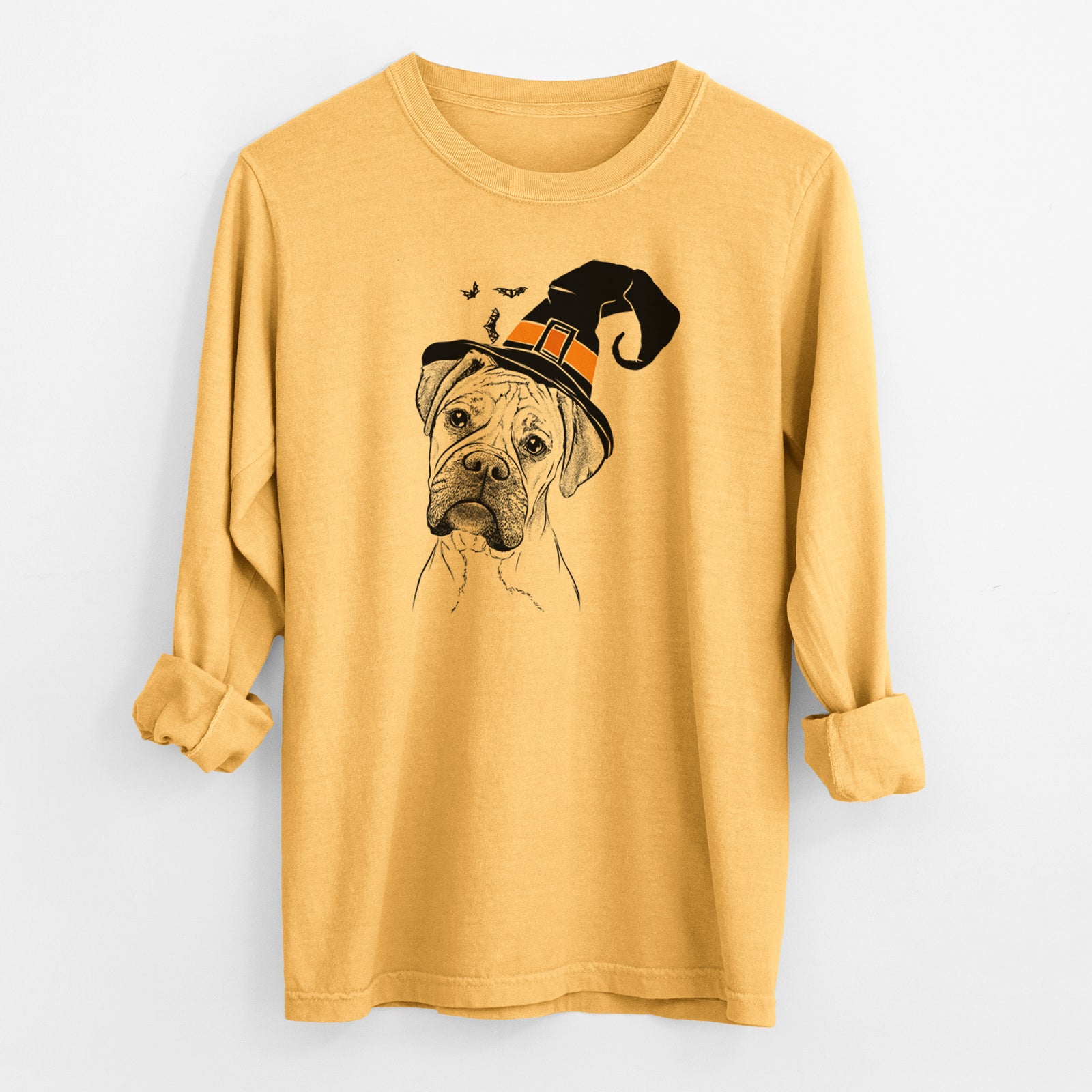 Witch Reuby the Boxer - Men's Heavyweight 100% Cotton Long Sleeve