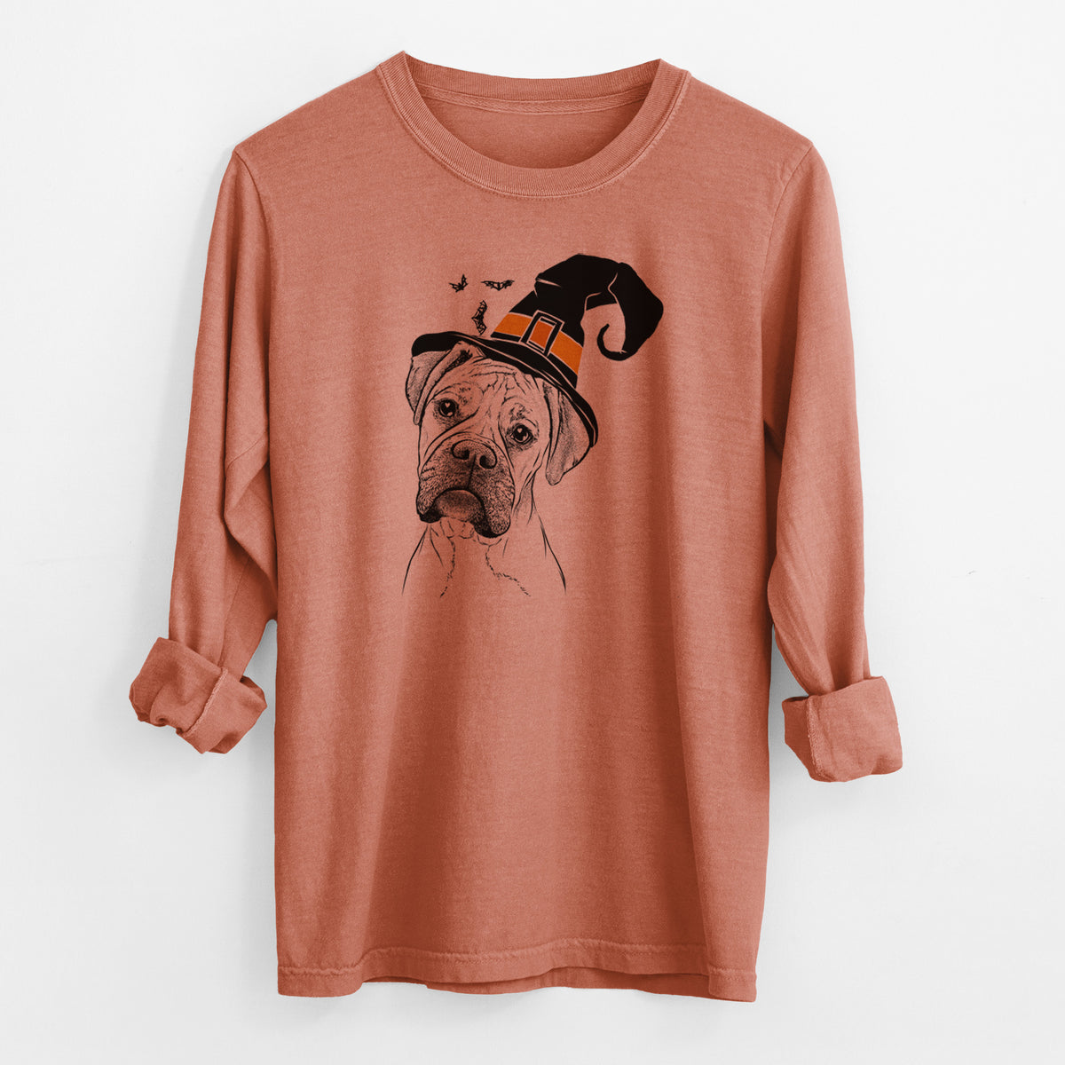 Witch Reuby the Boxer - Men's Heavyweight 100% Cotton Long Sleeve