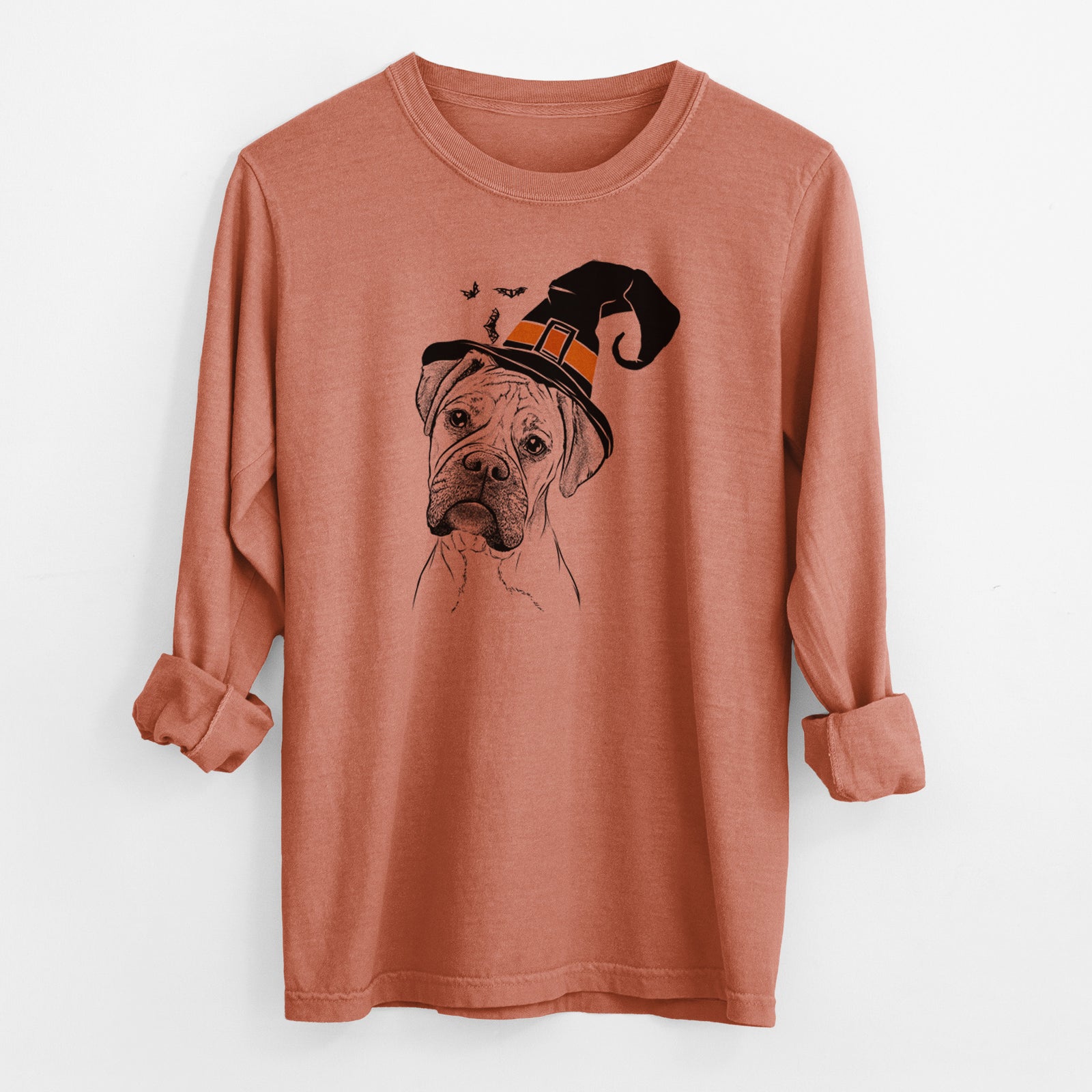 Witch Reuby the Boxer - Men's Heavyweight 100% Cotton Long Sleeve
