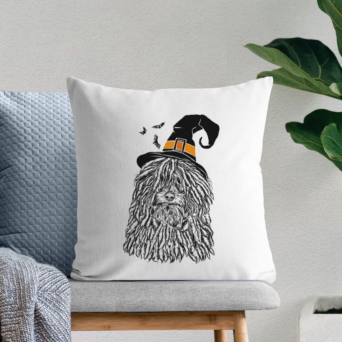 Rezi the Puli - Throw Pillow Cover