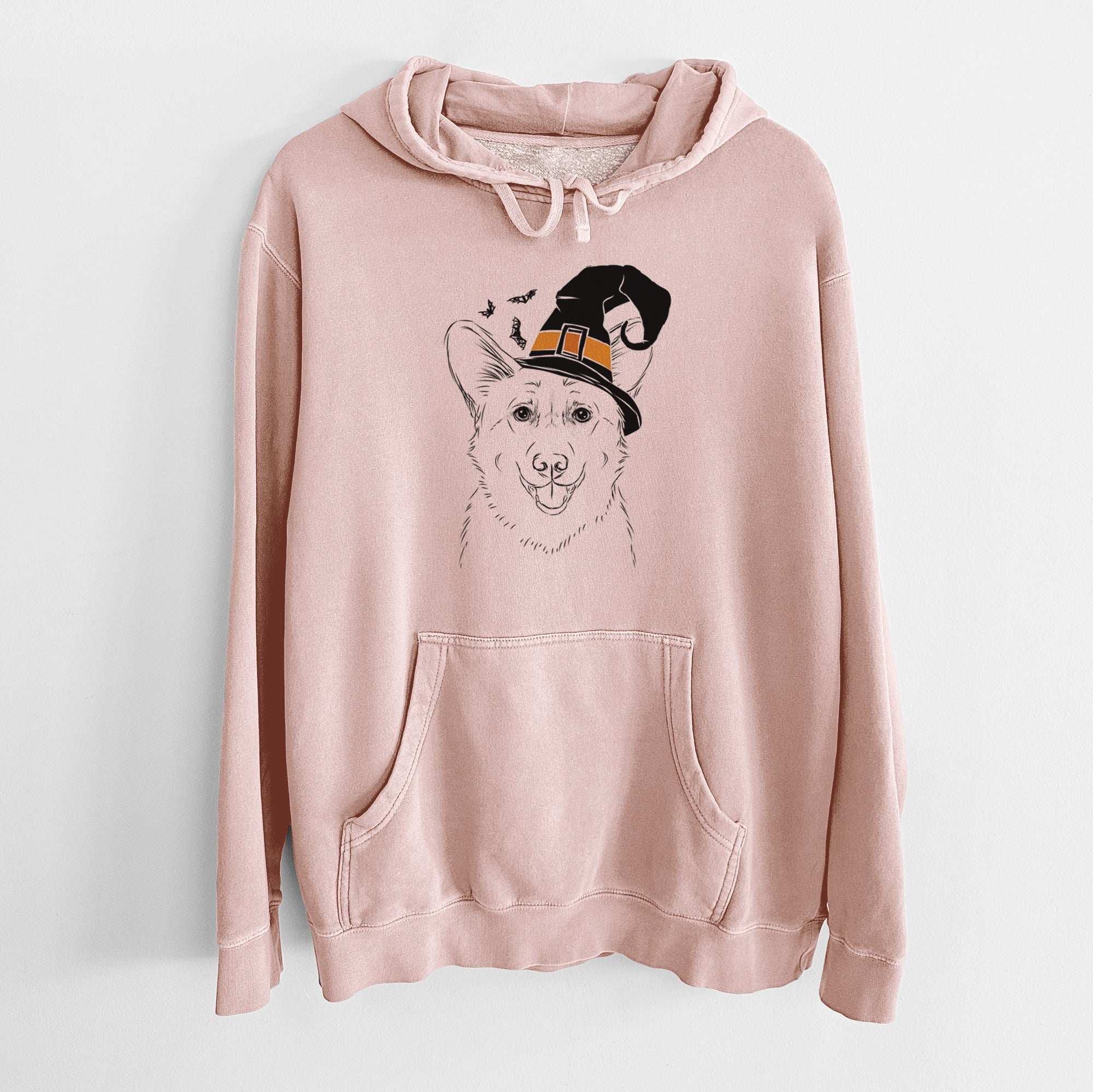 Witch Ricco the Corgi - Unisex Pigment Dyed Hoodie