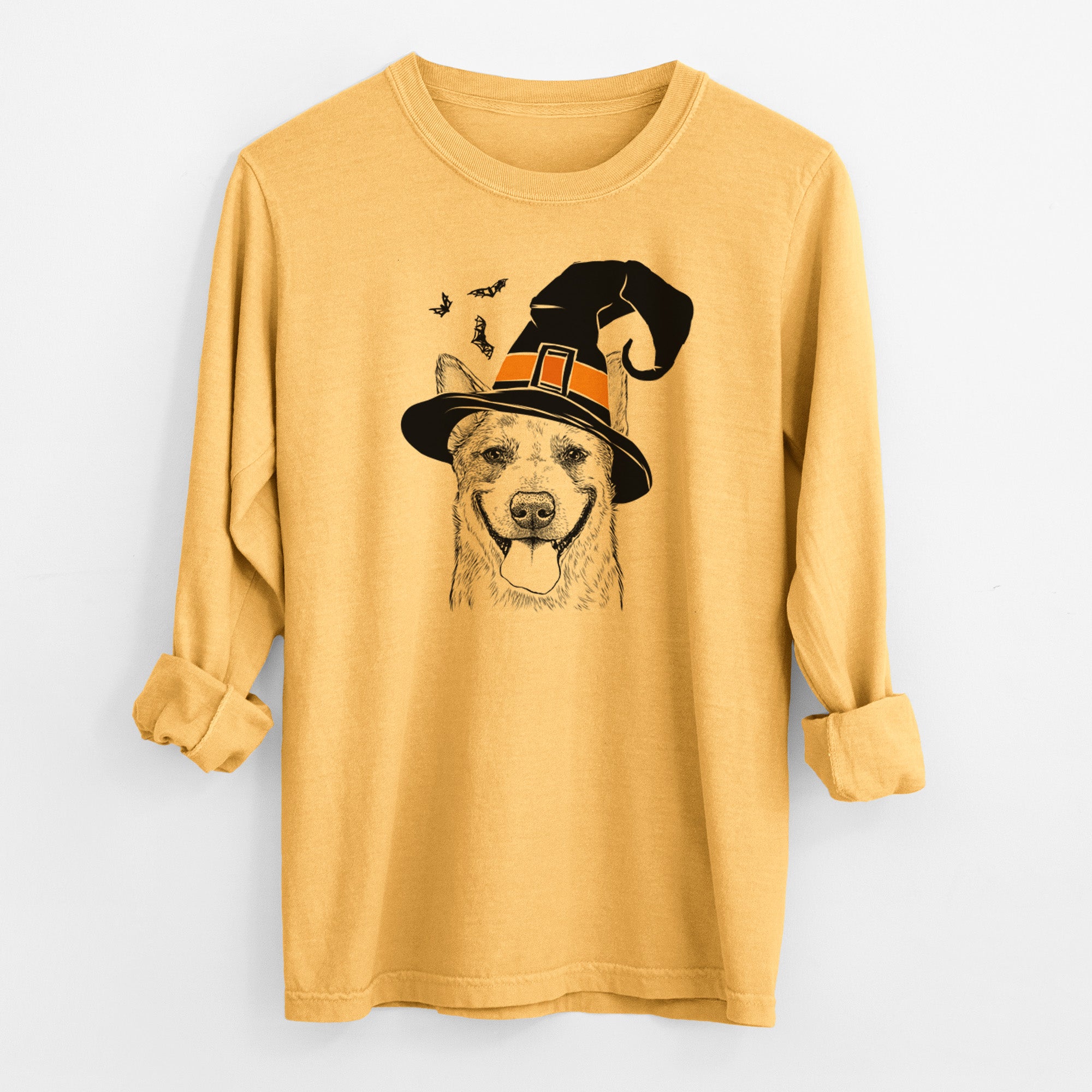 Witch Rio the Australian Cattle Dog - Men's Heavyweight 100% Cotton Long Sleeve