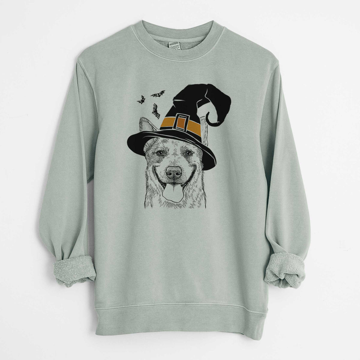 Witch Rio the Australian Cattle Dog - Unisex Pigment Dyed Crew Sweatshirt