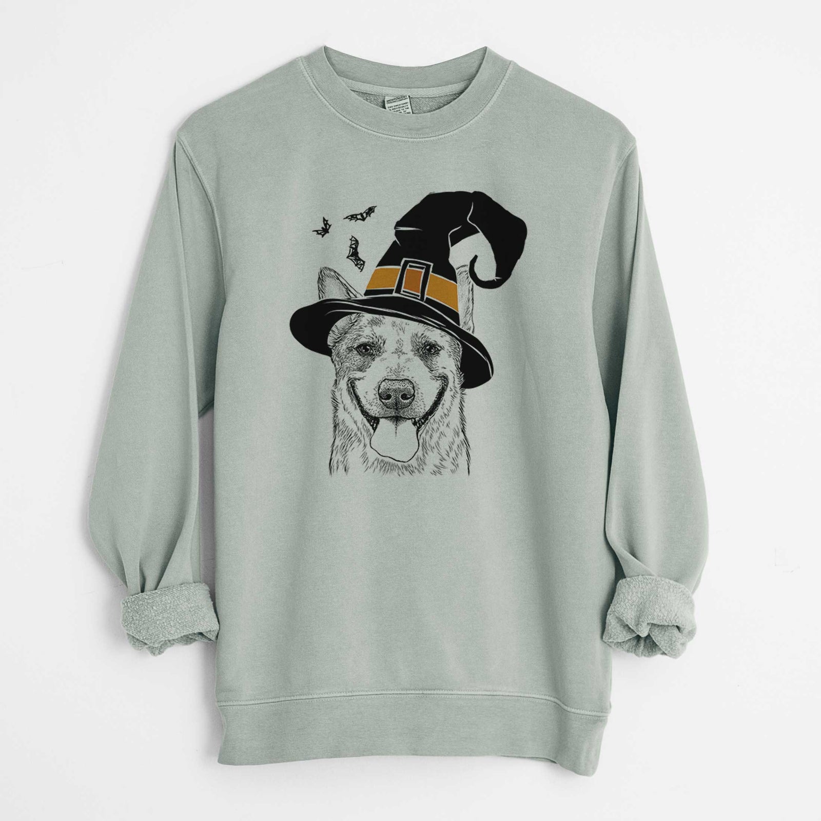 Witch Rio the Australian Cattle Dog - Unisex Pigment Dyed Crew Sweatshirt
