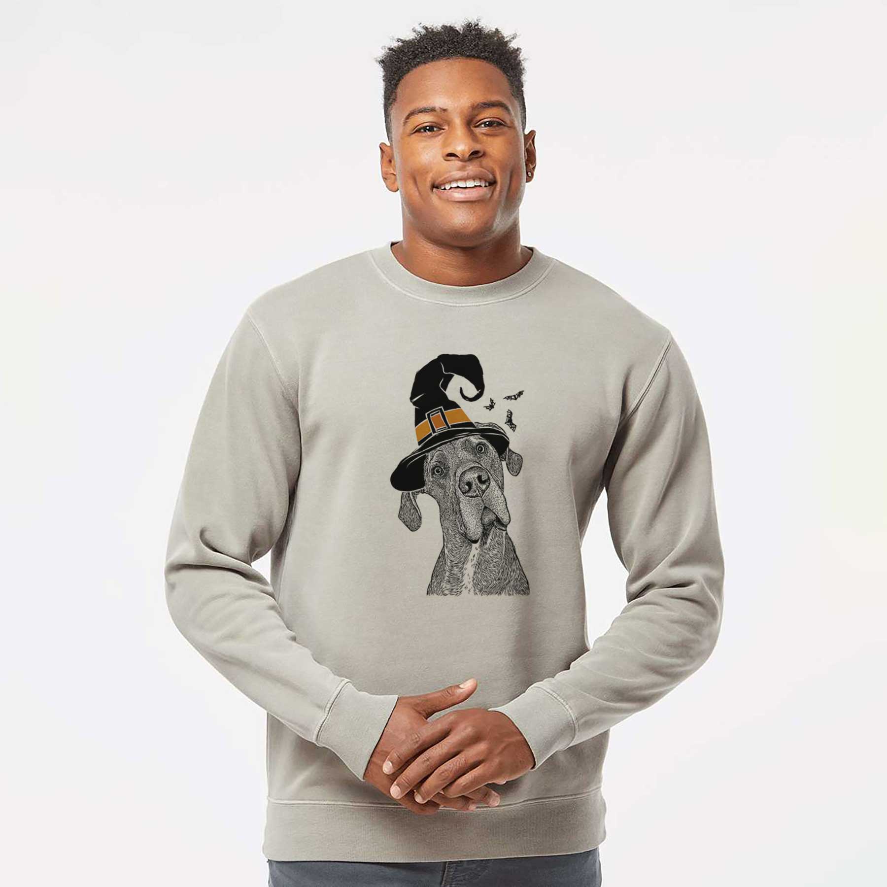 Witch River the Great Dane - Unisex Pigment Dyed Crew Sweatshirt