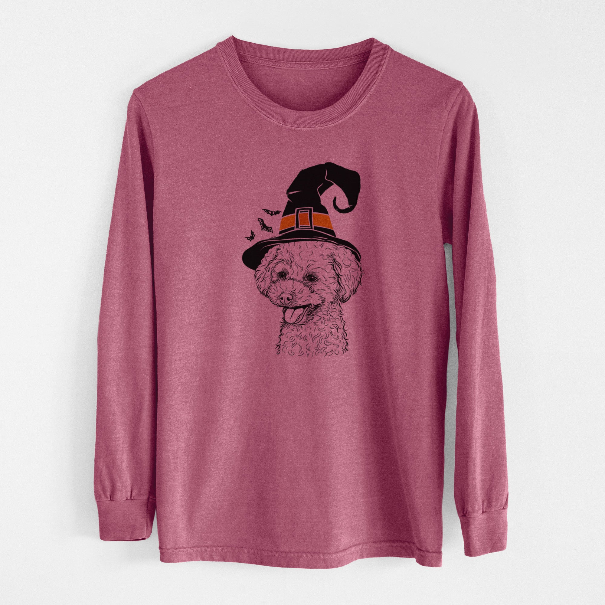 Witch Rocky the Teacup Poodle - Men's Heavyweight 100% Cotton Long Sleeve