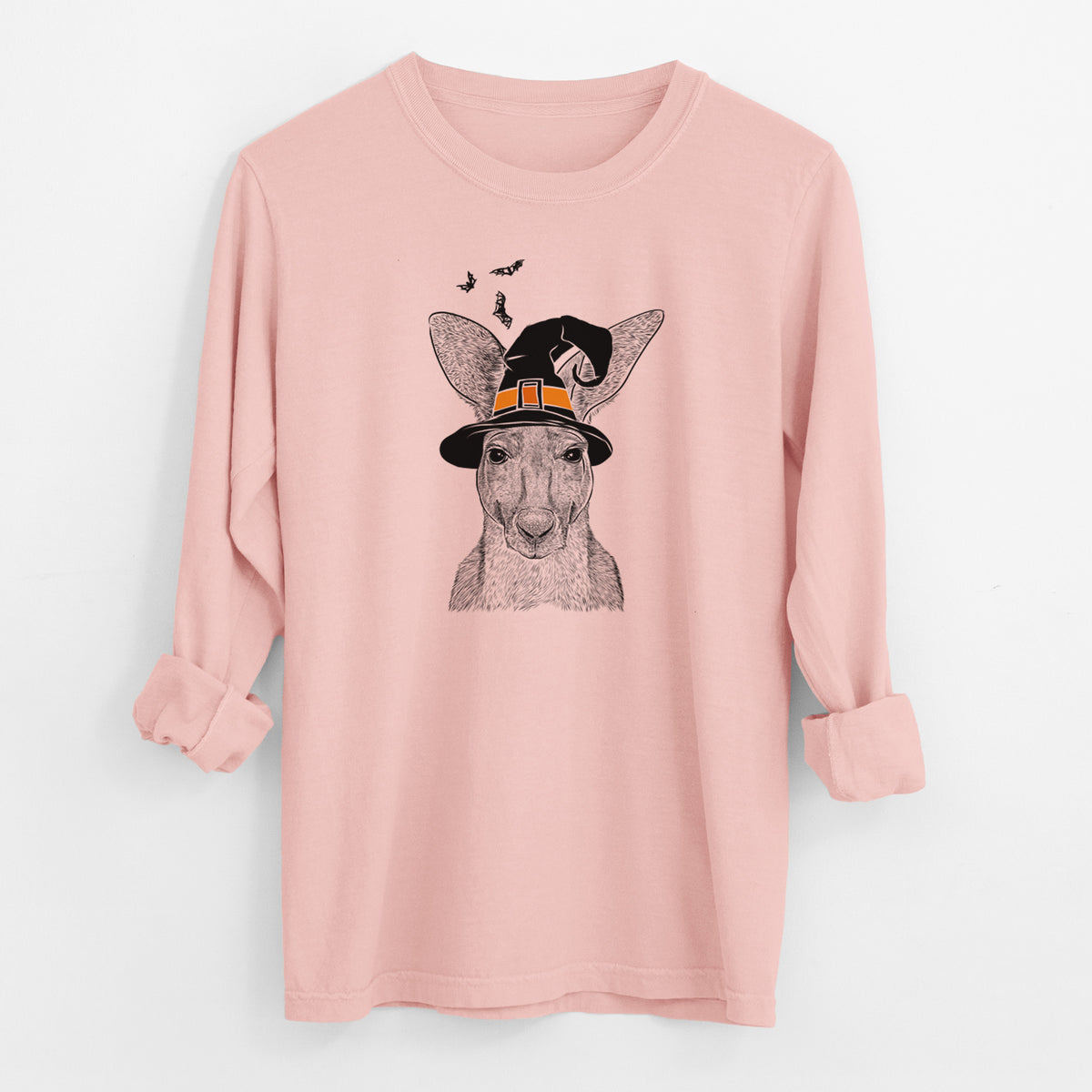 Witch Roger the Red Kangaroo - Men's Heavyweight 100% Cotton Long Sleeve