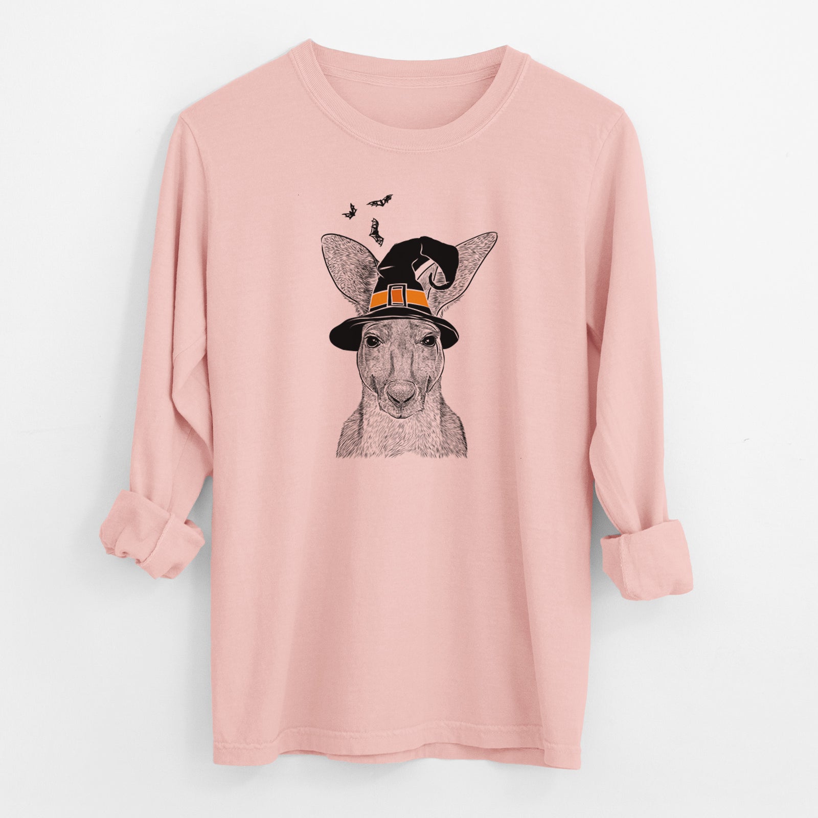 Witch Roger the Red Kangaroo - Men's Heavyweight 100% Cotton Long Sleeve