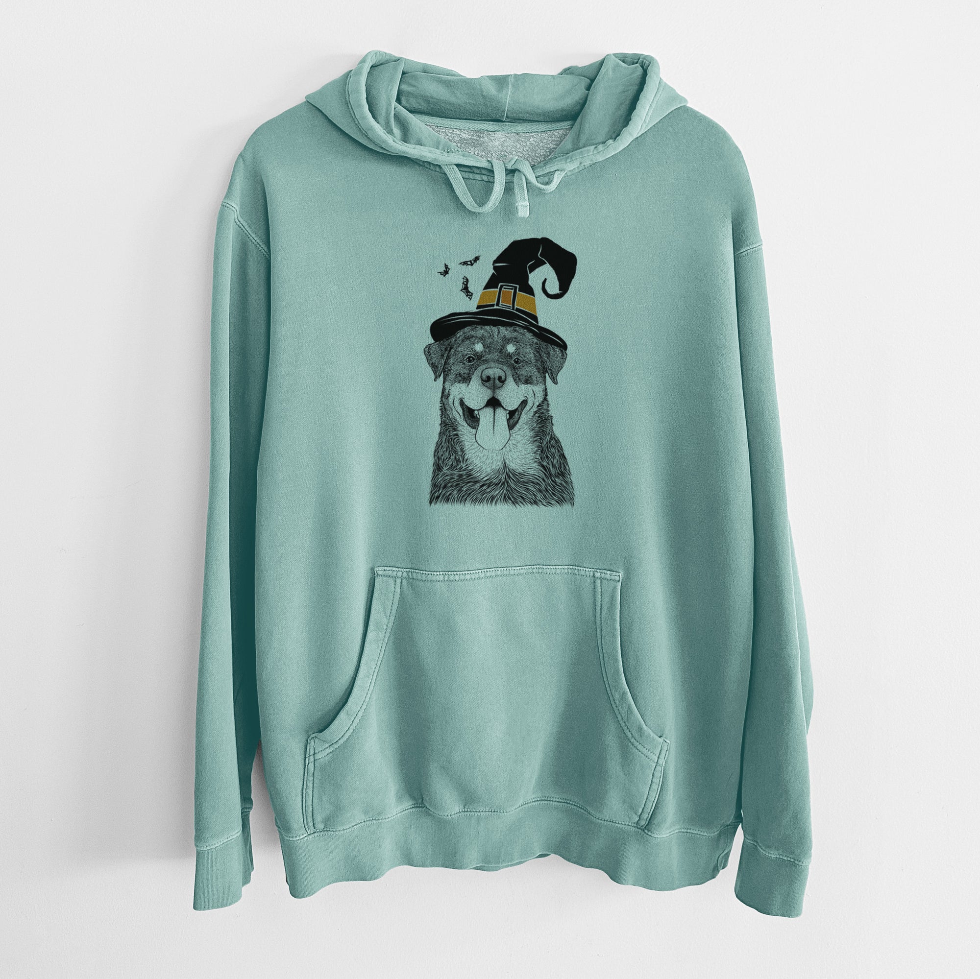 Witch Romeo the Rottweiler - Unisex Pigment Dyed Hoodie