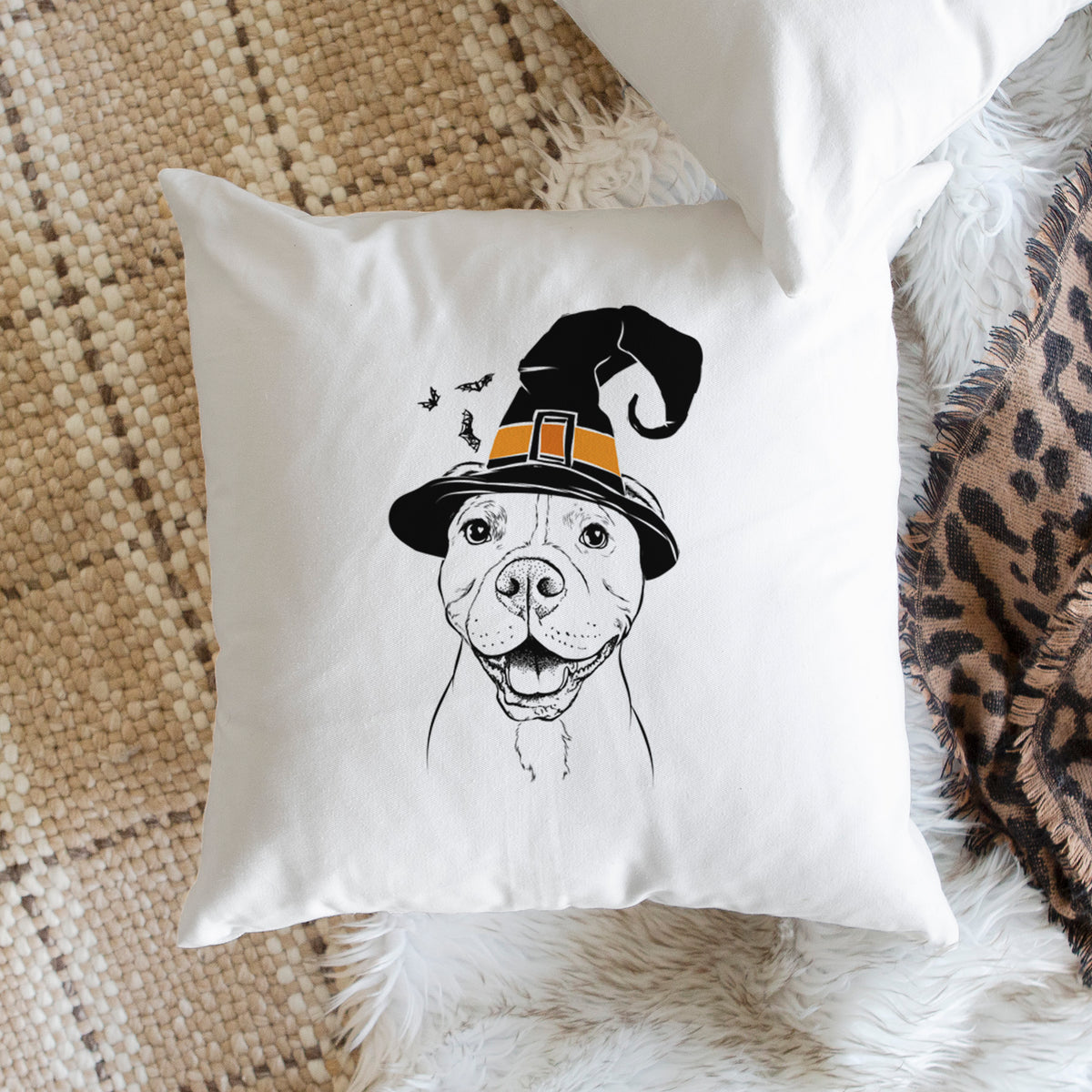 Roscoe the Pitbull - Throw Pillow Cover
