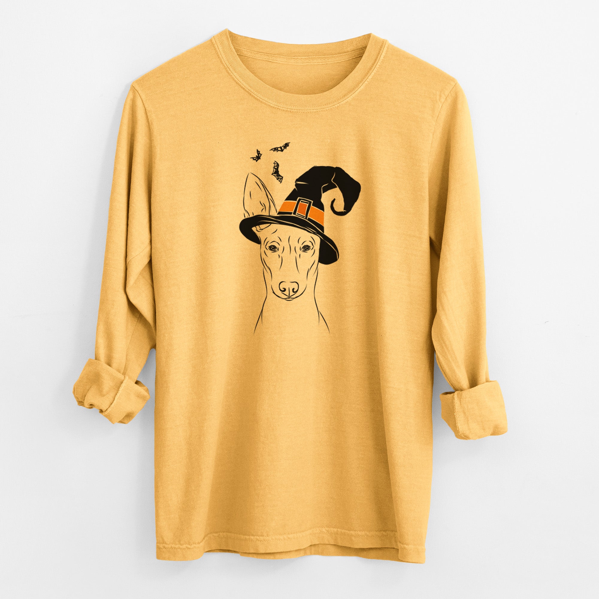 Witch Ruadh the Pharaoh Hound - Men's Heavyweight 100% Cotton Long Sleeve