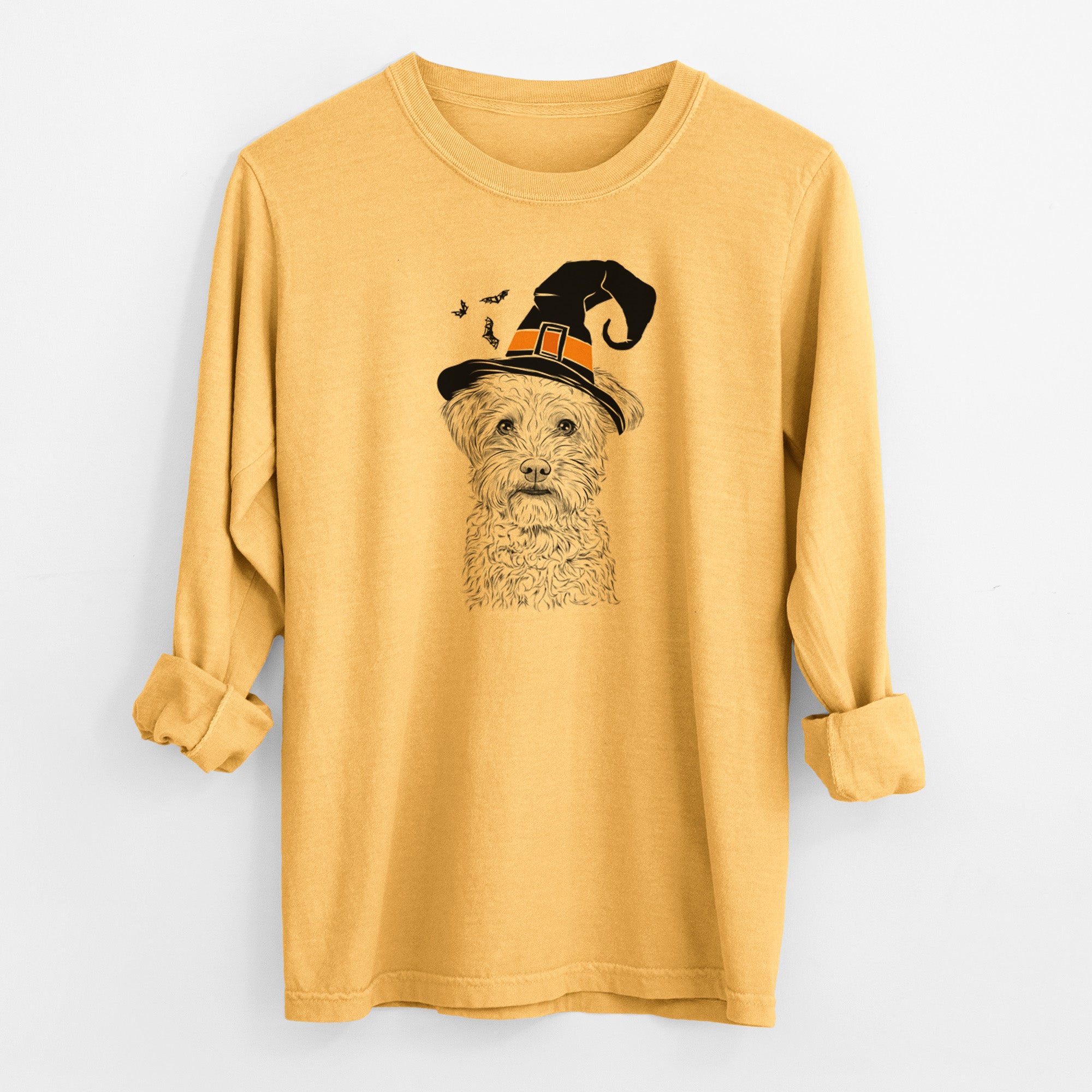 Witch Rudy the Schnoodle - Men's Heavyweight 100% Cotton Long Sleeve