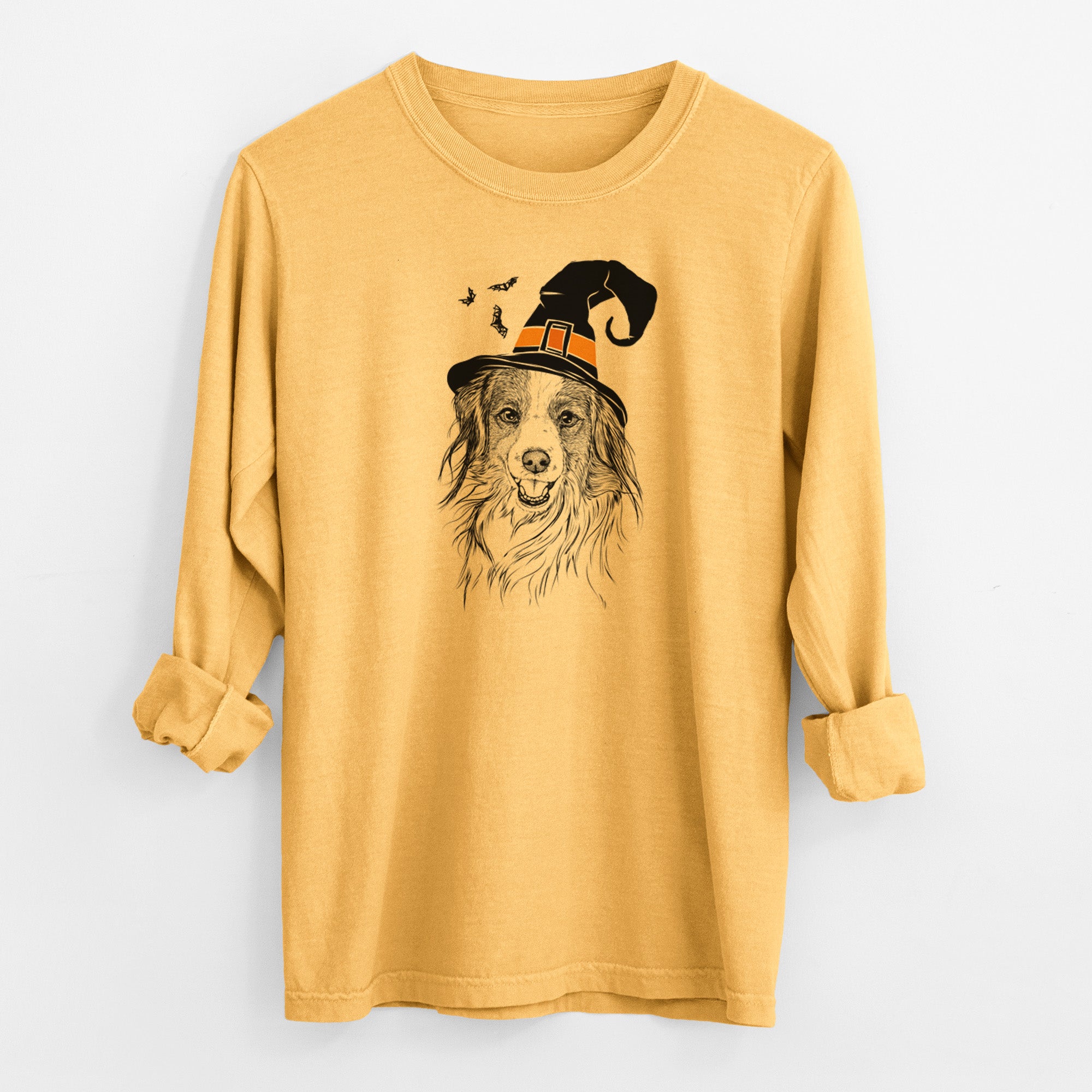 Witch Rutger the Nederlandse Kooikerhondje - Men's Heavyweight 100% Cotton Long Sleeve