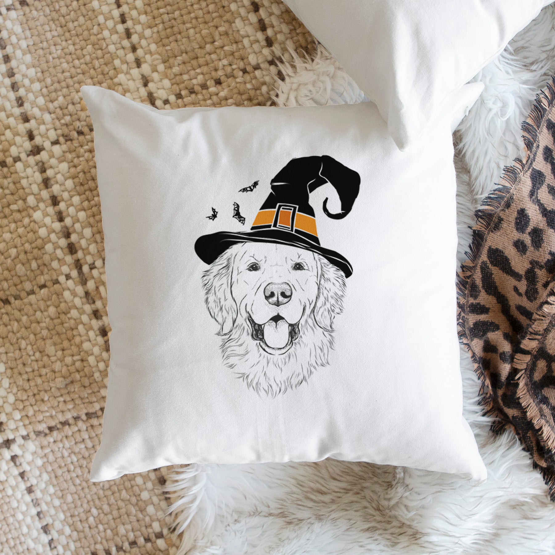 Sam the Golden Retriever - Throw Pillow Cover