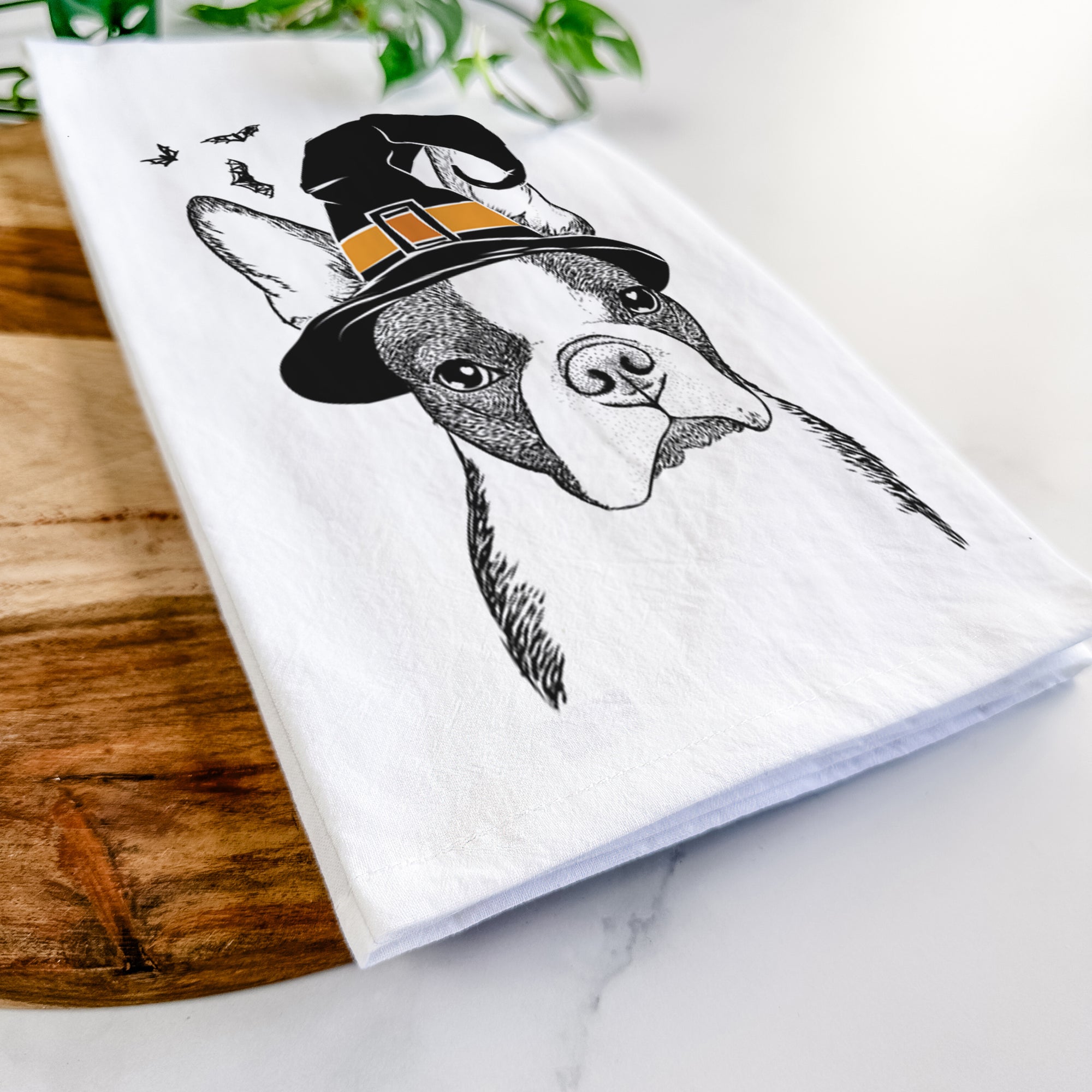 Samuel the Boston Terrier Tea Towel