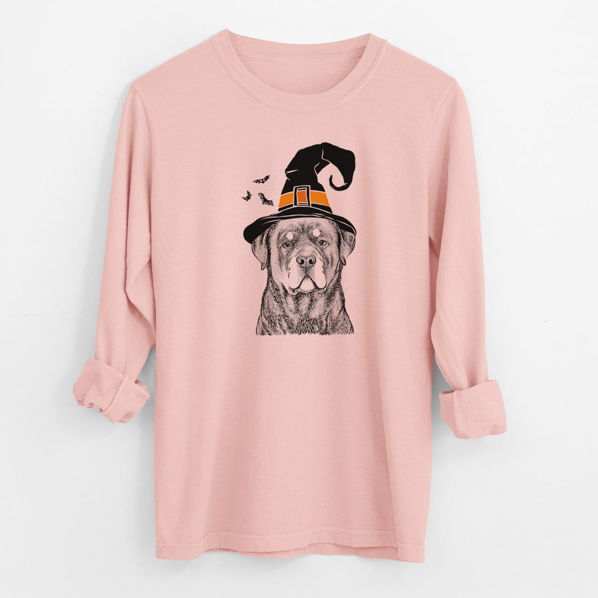 Witch Sarge the Rottweiler - Men's Heavyweight 100% Cotton Long Sleeve