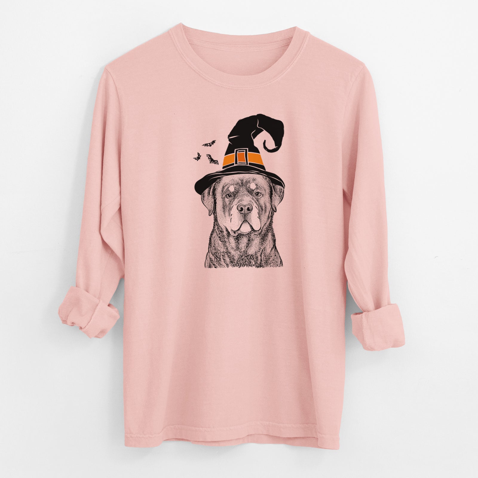 Witch Sarge the Rottweiler - Men's Heavyweight 100% Cotton Long Sleeve