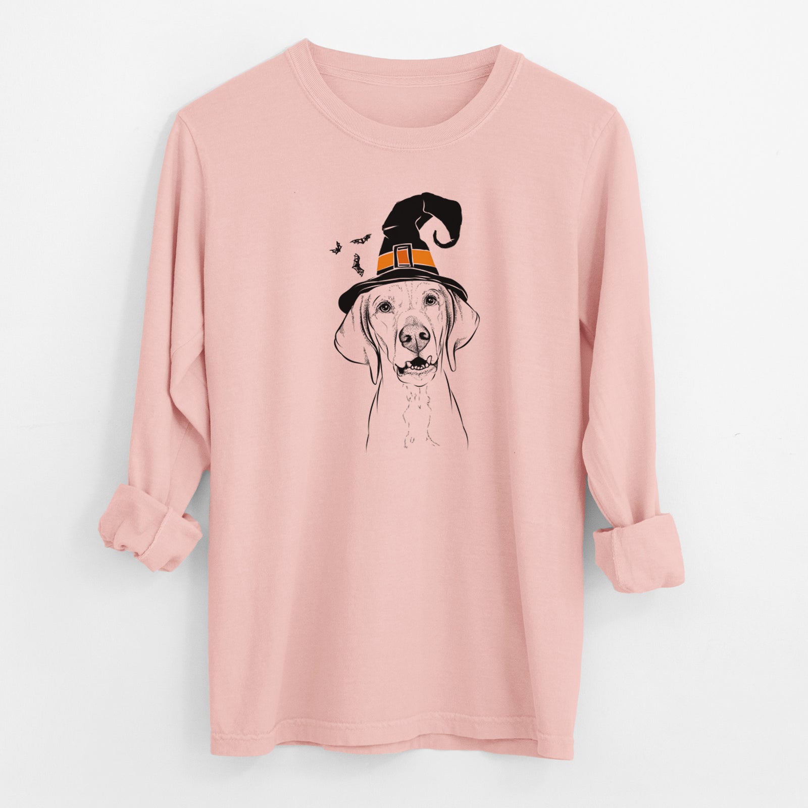 Witch Sarge the Vizsla - Men's Heavyweight 100% Cotton Long Sleeve