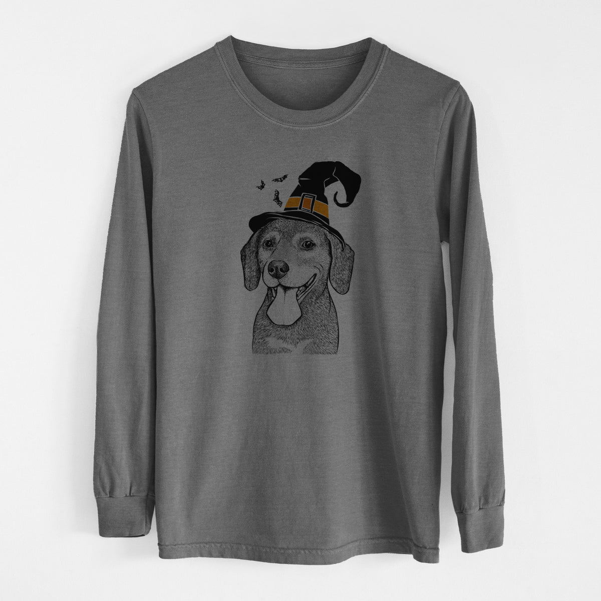 Witch Scarlett the Beagle - Men's Heavyweight 100% Cotton Long Sleeve