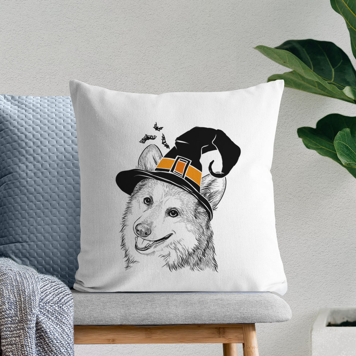 Scout the Pembroke Welsh Corgi - Throw Pillow Cover