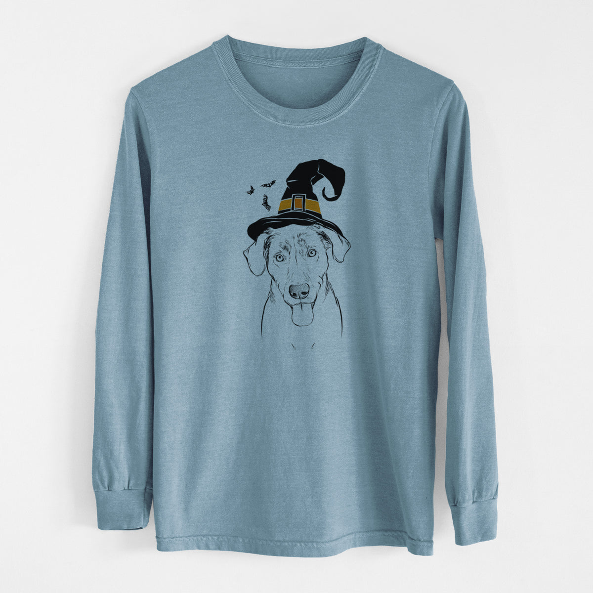 Witch Scout Marie the Chocolate Lab - Men's Heavyweight 100% Cotton Long Sleeve