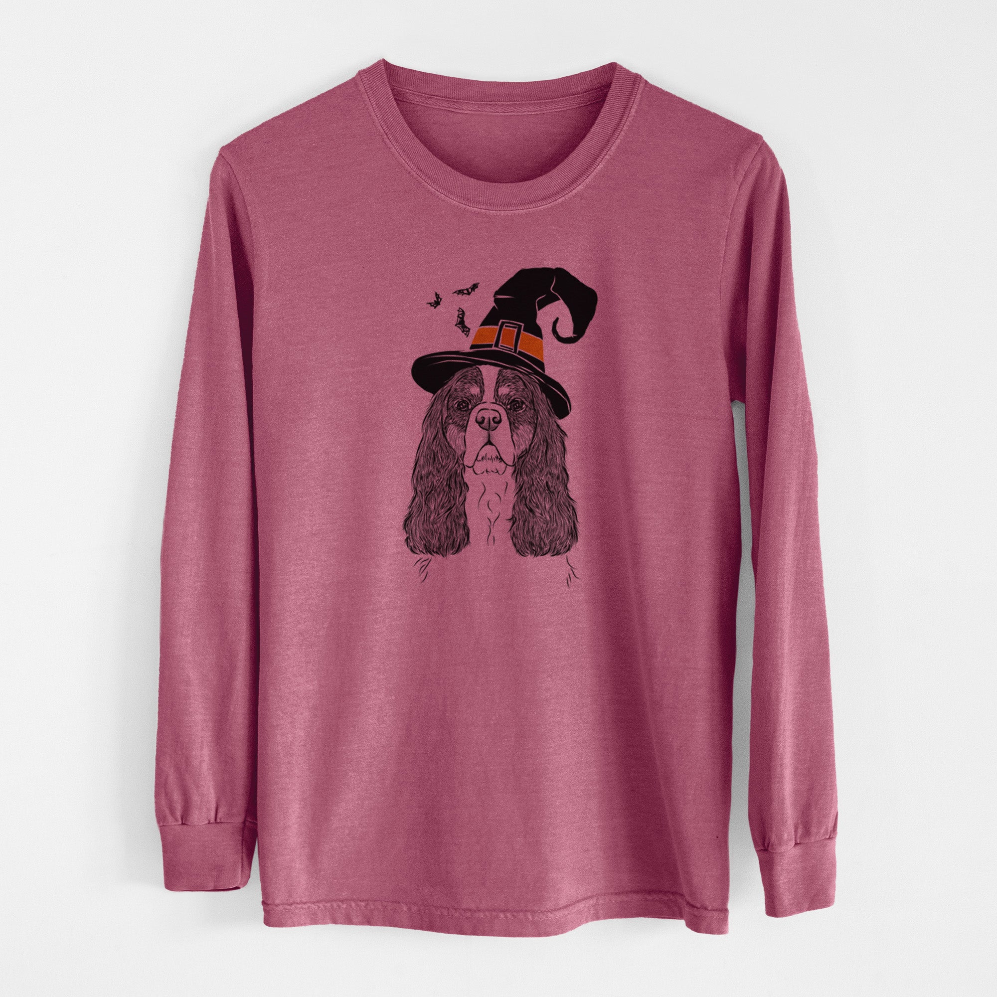 Witch Sebastian the Cavalier King Charles Spaniel - Men's Heavyweight 100% Cotton Long Sleeve