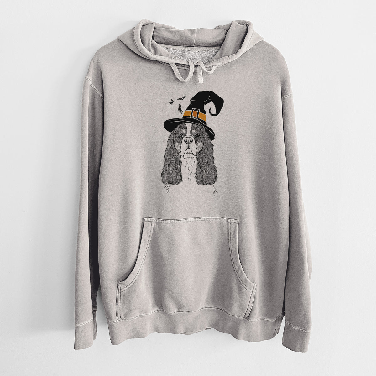 Witch Sebastian the Cavalier King Charles Spaniel - Unisex Pigment Dyed Hoodie