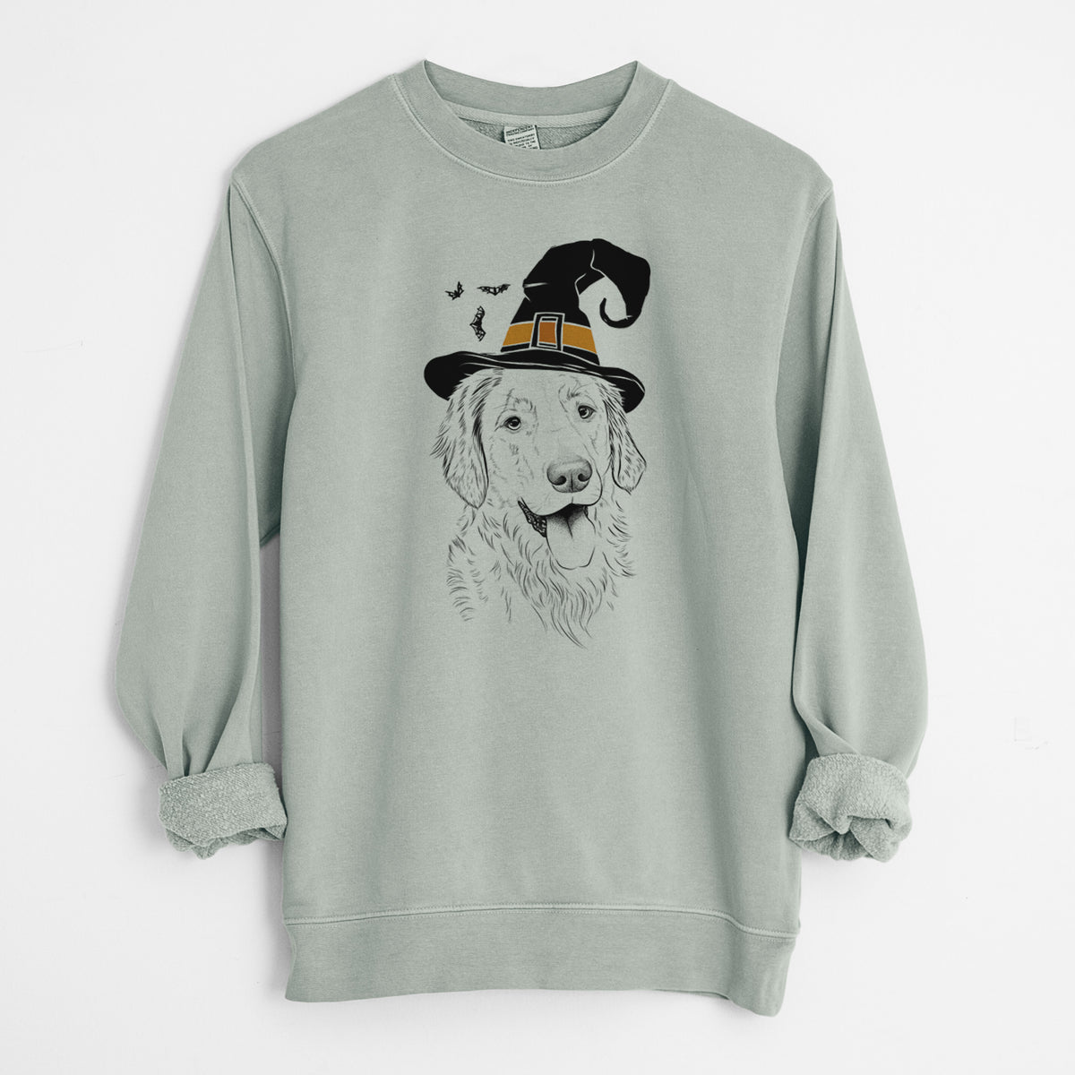 Witch Semba the Golden Retriever - Unisex Pigment Dyed Crew Sweatshirt
