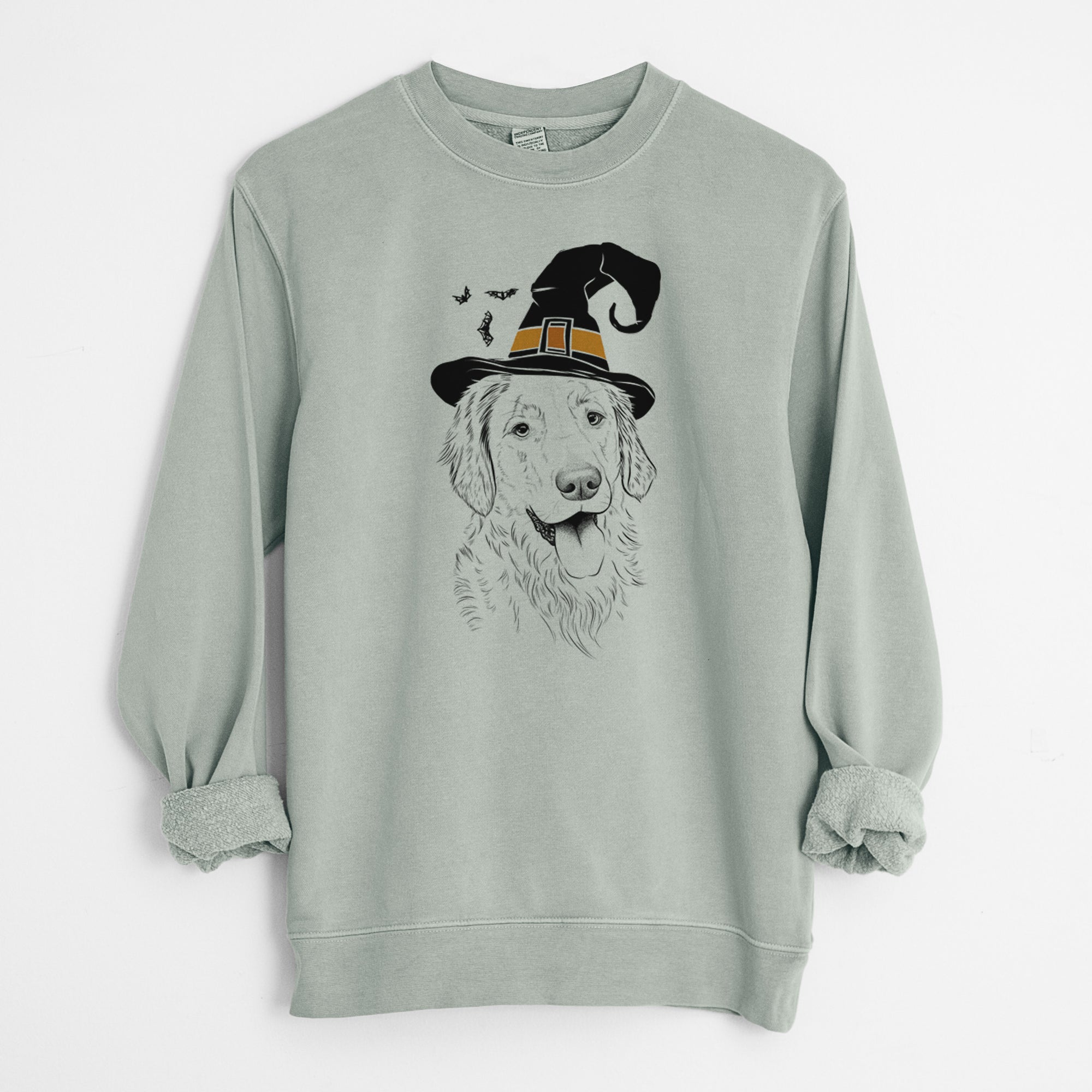 Witch Semba the Golden Retriever - Unisex Pigment Dyed Crew Sweatshirt