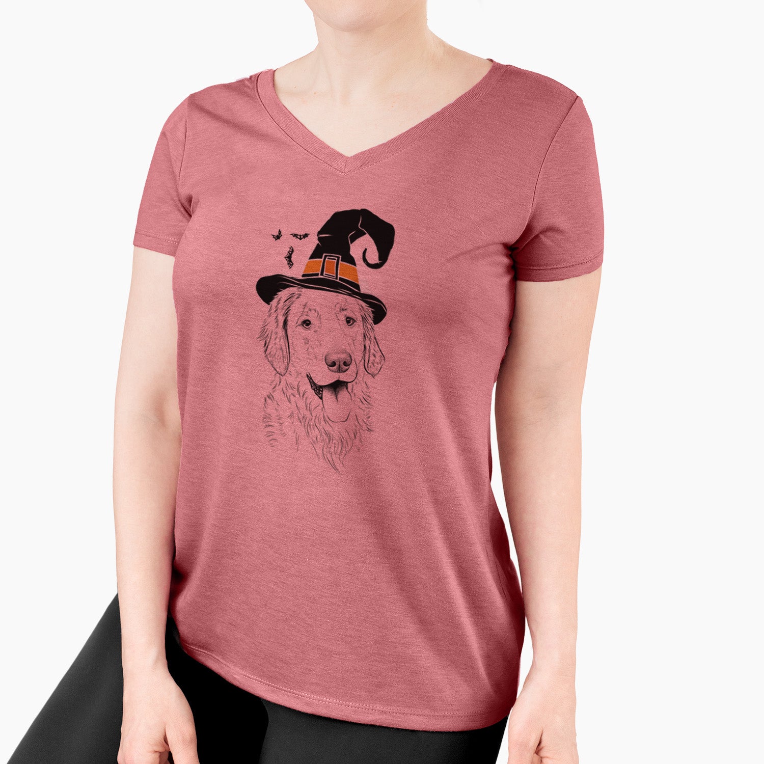 Witch Semba the Golden Retriever - Women's Perfect V-neck Shirt