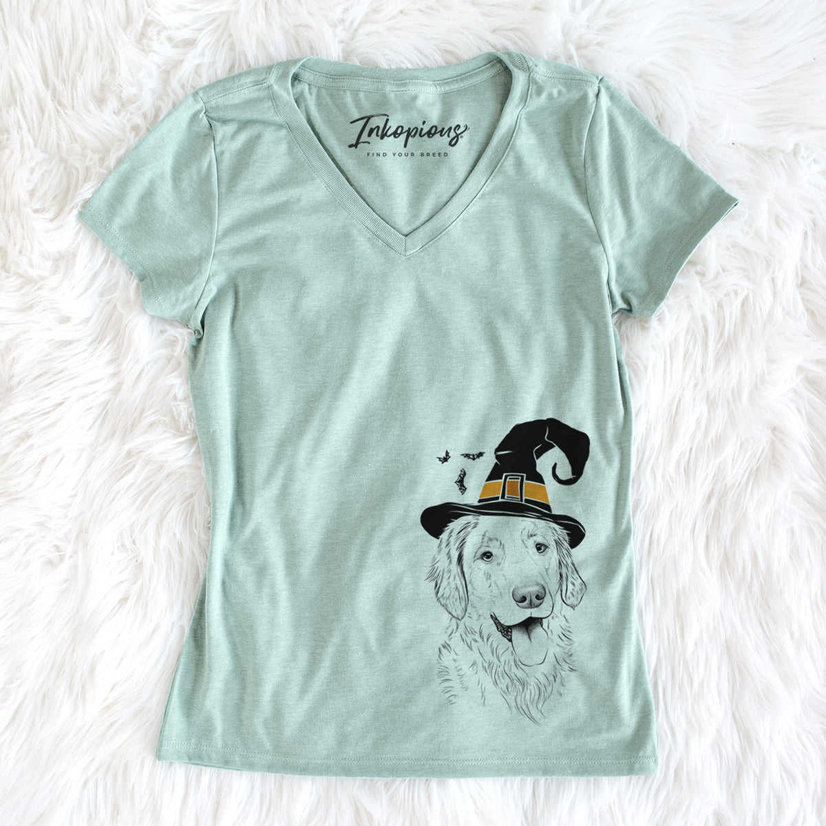 Witch Semba the Golden Retriever - Women&#39;s Perfect V-neck Shirt