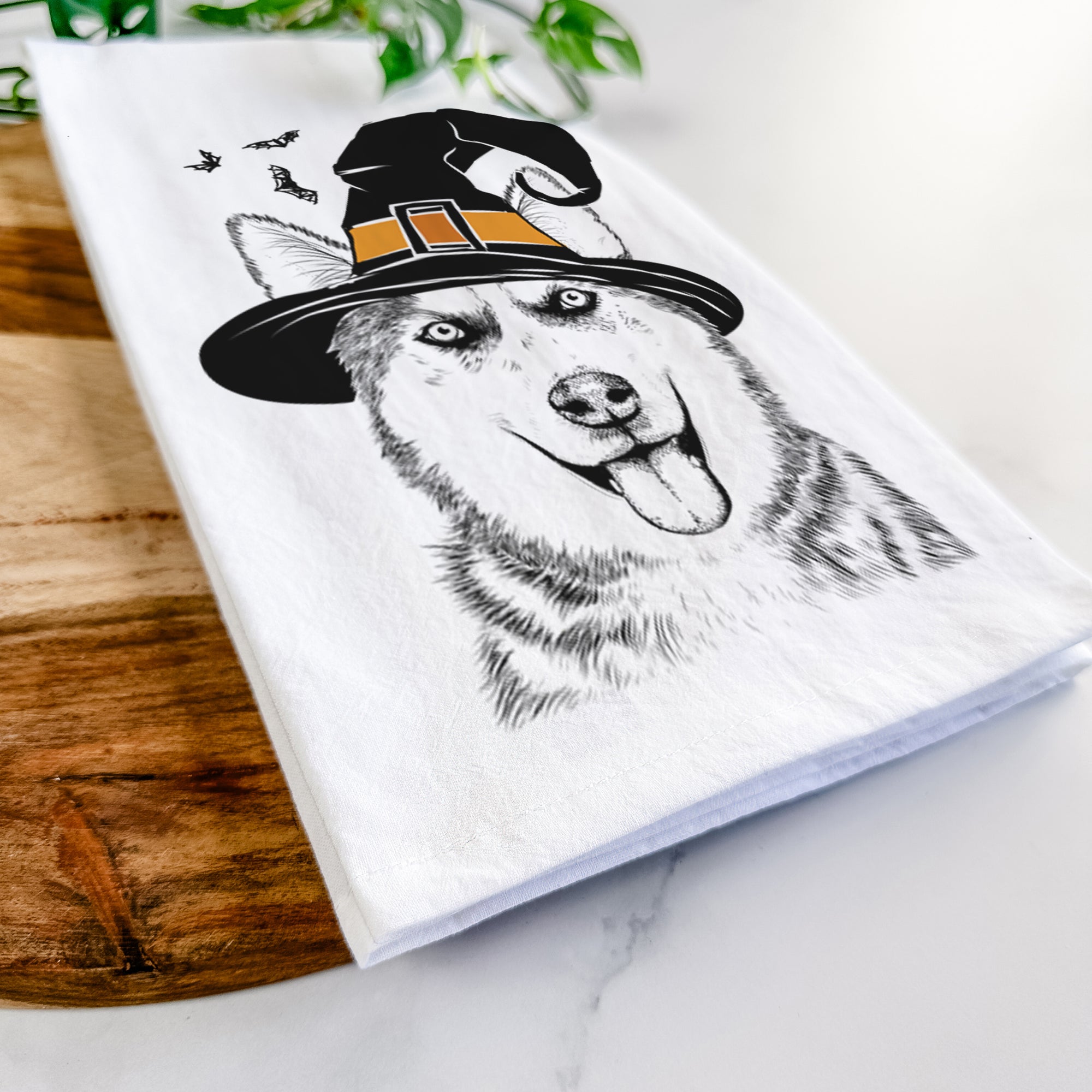 Sesi the Siberian Husky Tea Towel