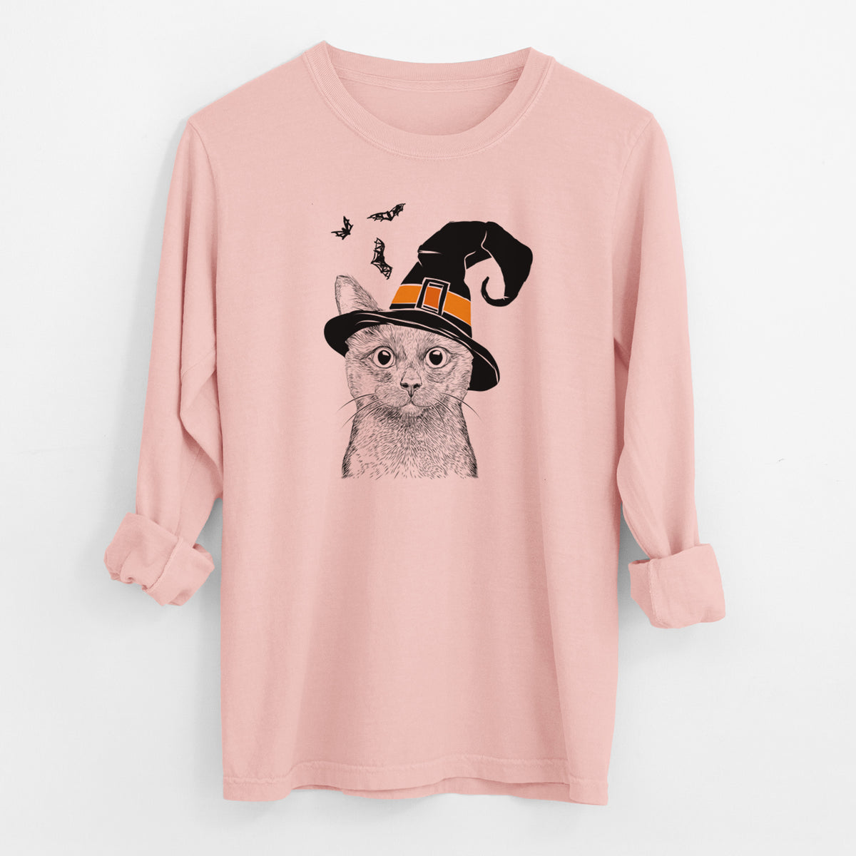 Witch Shadow the Black Cat - Men's Heavyweight 100% Cotton Long Sleeve