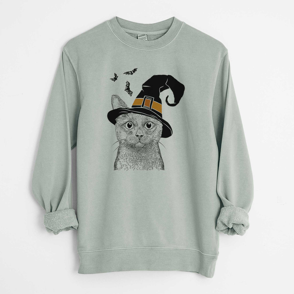 Witch Shadow the Black Cat - Unisex Pigment Dyed Crew Sweatshirt