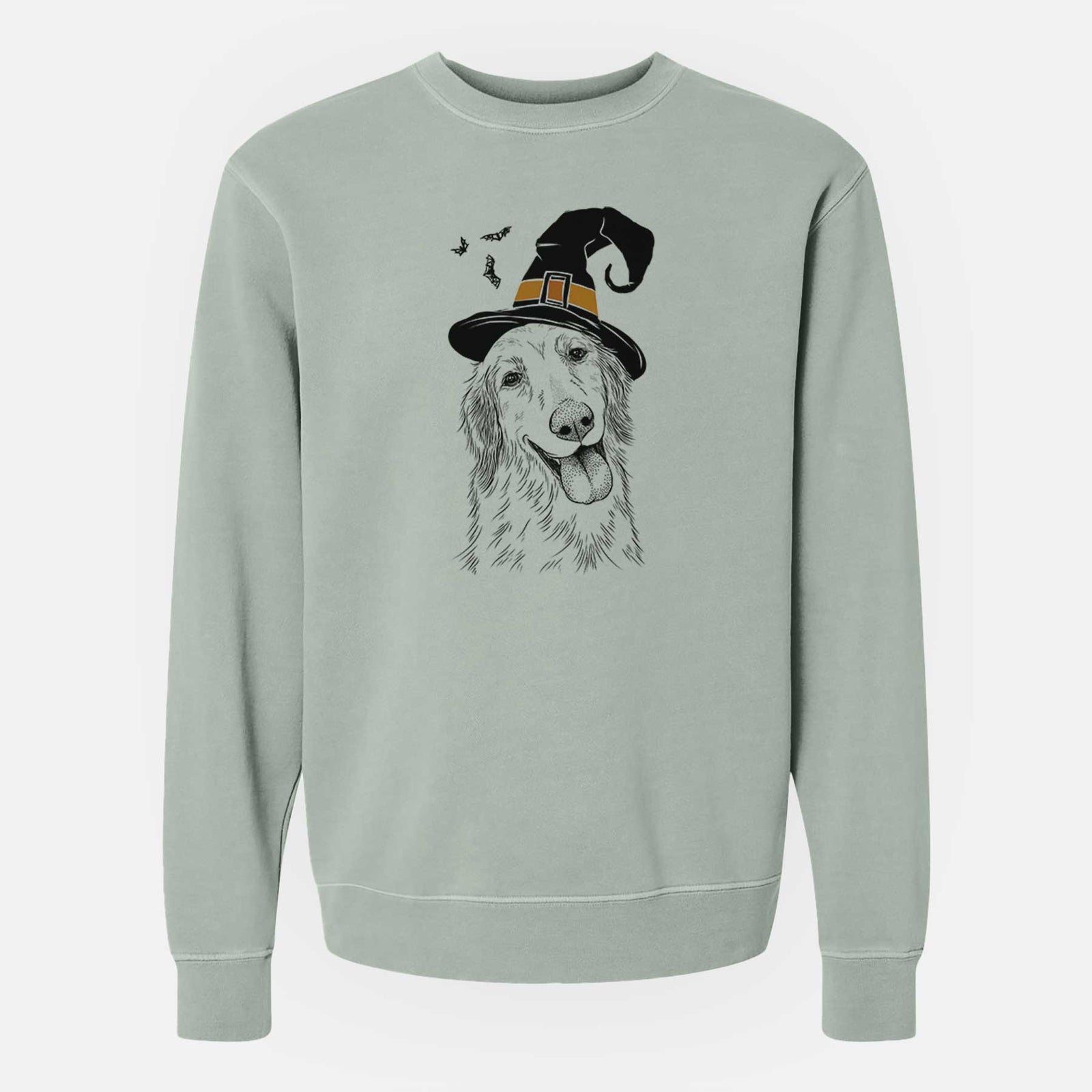 Witch Shelby the Golden Retriever - Unisex Pigment Dyed Crew Sweatshirt