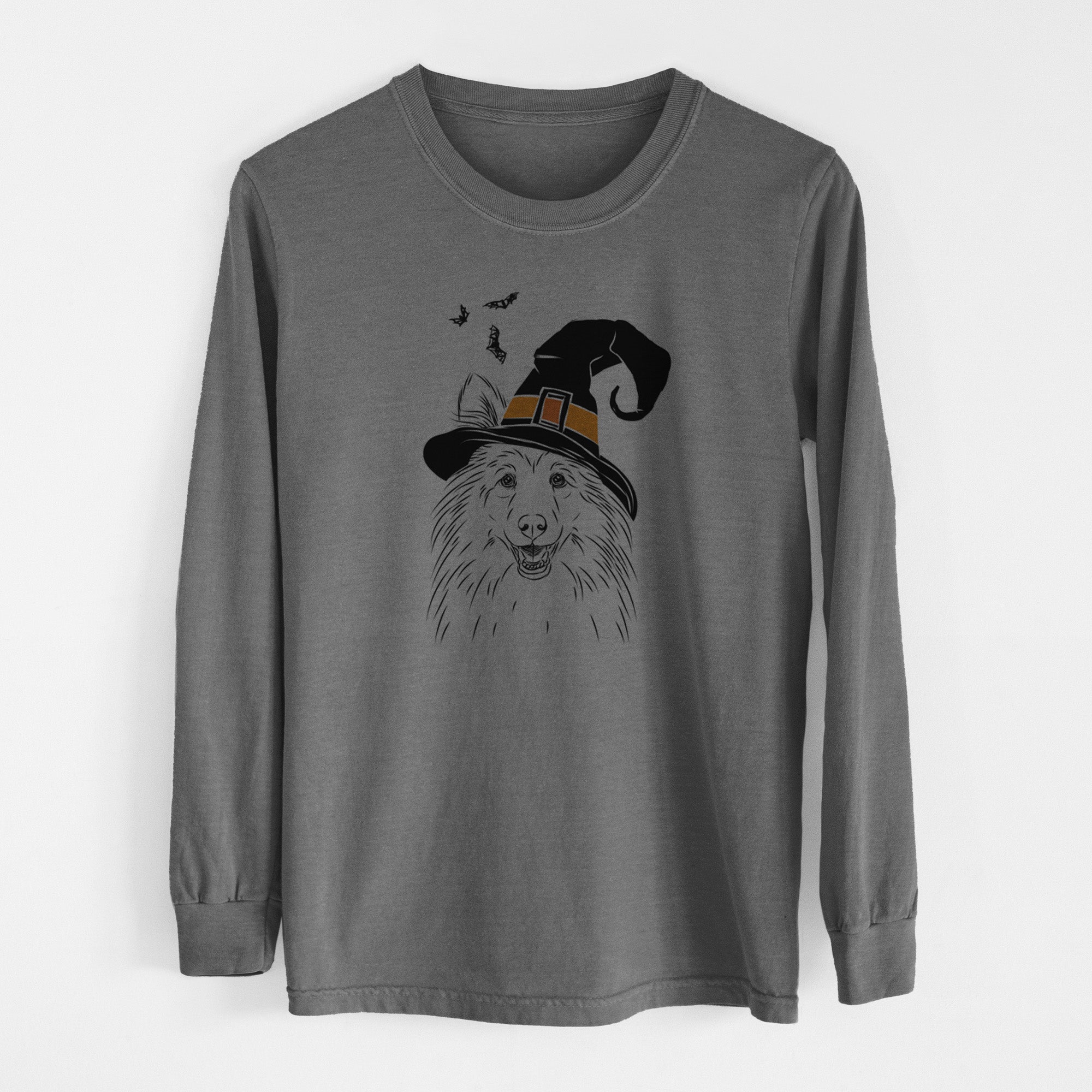 Witch Sheldon the Shetland Sheepdog - Men's Heavyweight 100% Cotton Long Sleeve