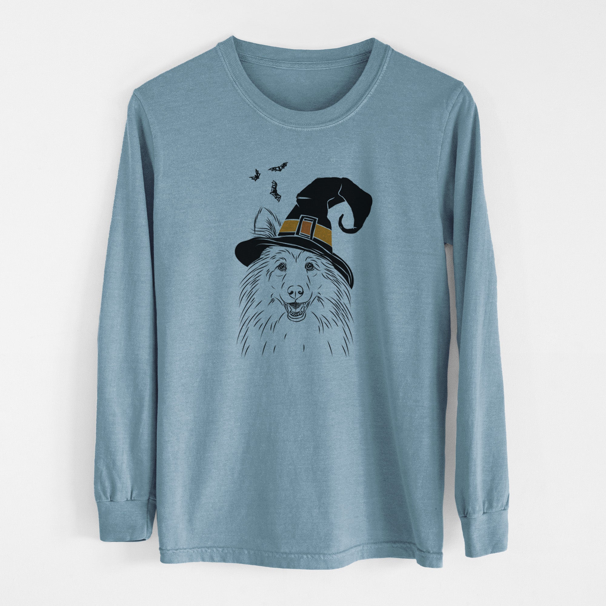 Witch Sheldon the Shetland Sheepdog - Men's Heavyweight 100% Cotton Long Sleeve