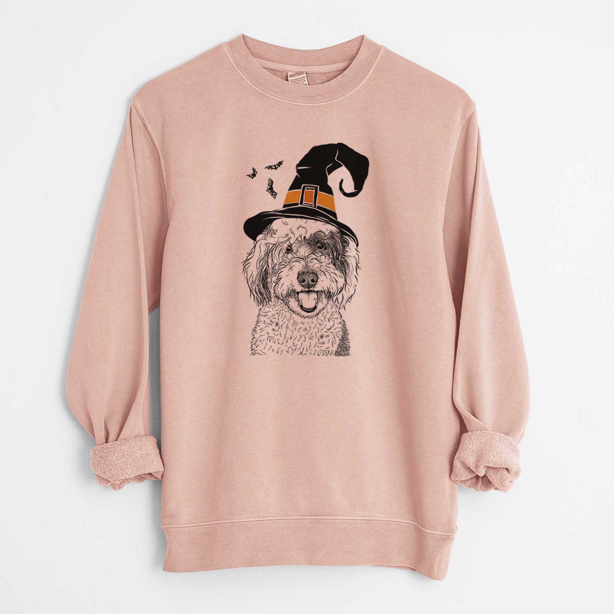 Witch Sherlock the Sheepadoodle - Unisex Pigment Dyed Crew Sweatshirt