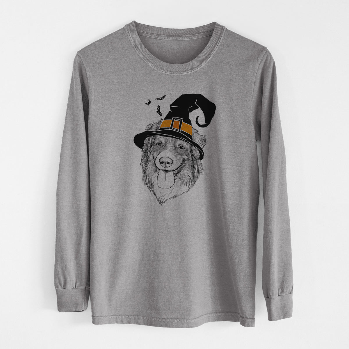 Witch Siena the Australian Shepherd - Men's Heavyweight 100% Cotton Long Sleeve