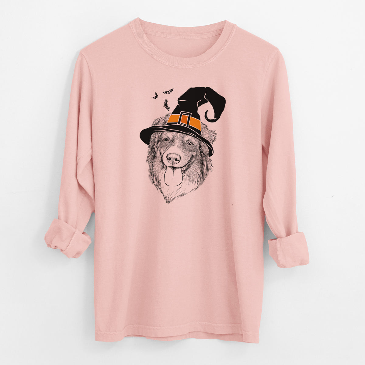 Witch Siena the Australian Shepherd - Men's Heavyweight 100% Cotton Long Sleeve