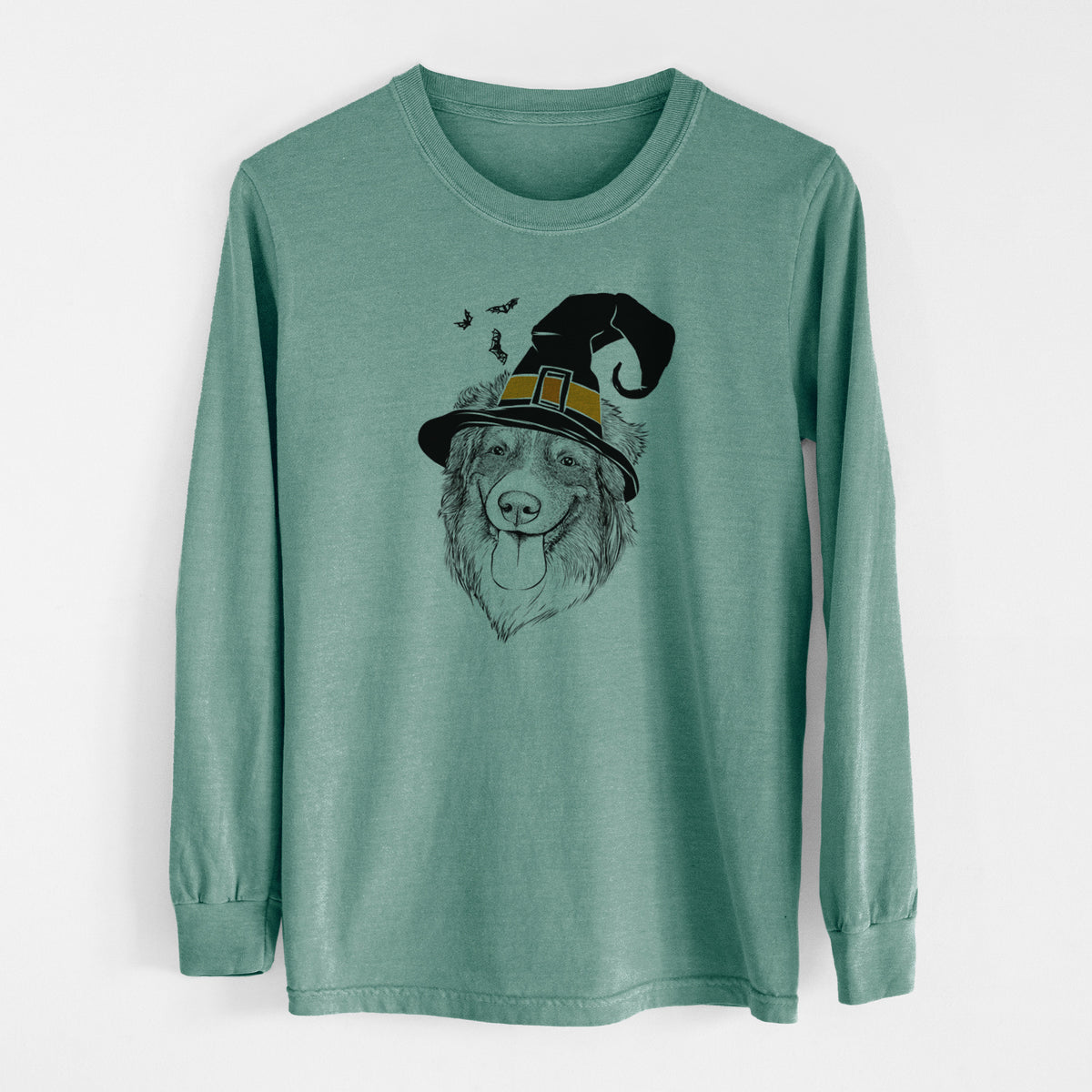 Witch Siena the Australian Shepherd - Men's Heavyweight 100% Cotton Long Sleeve