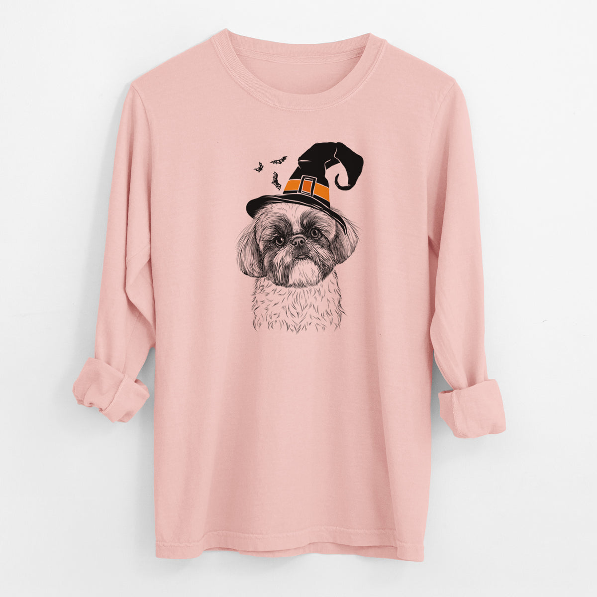 Witch Simon the Shih Tzu - Men's Heavyweight 100% Cotton Long Sleeve