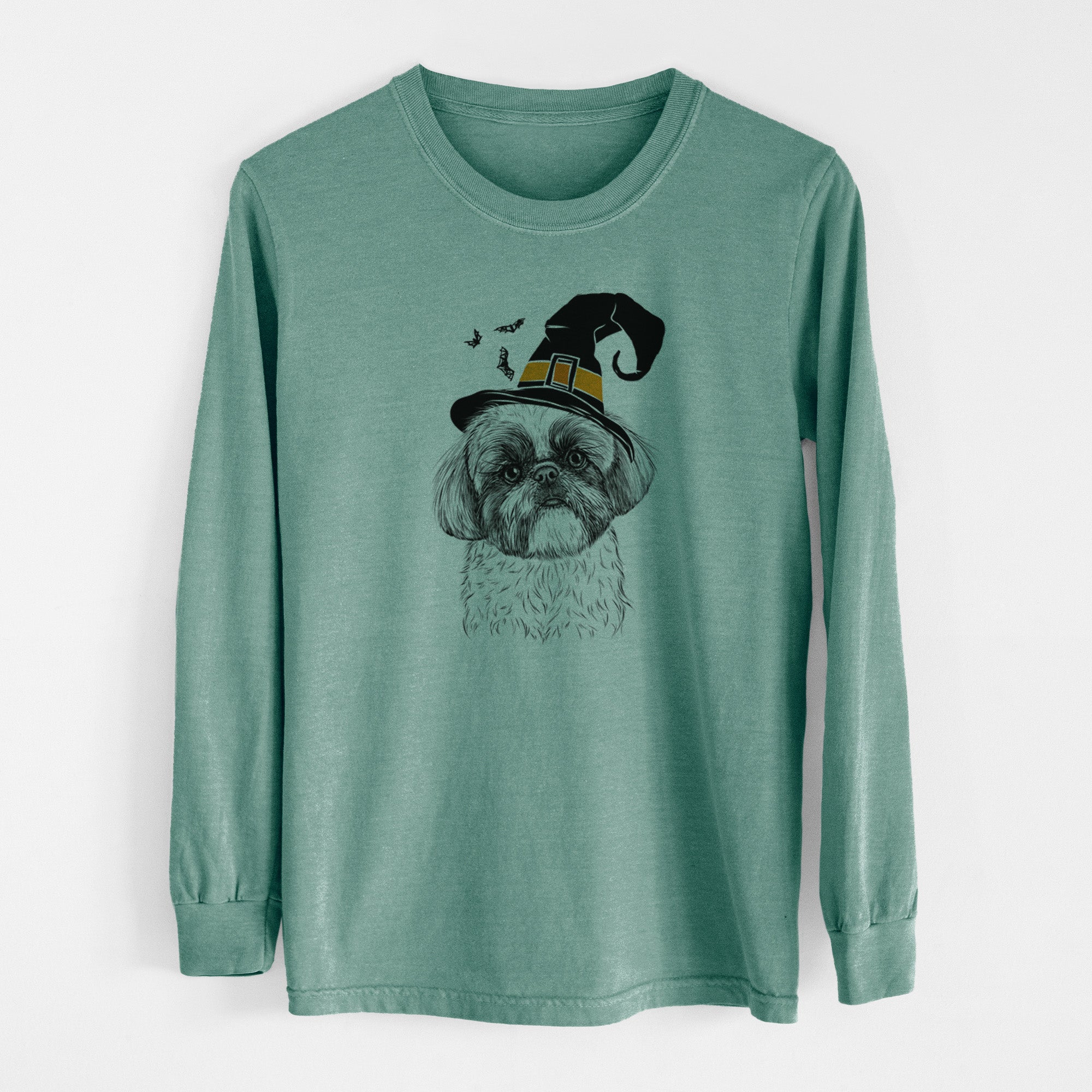 Witch Simon the Shih Tzu - Men's Heavyweight 100% Cotton Long Sleeve