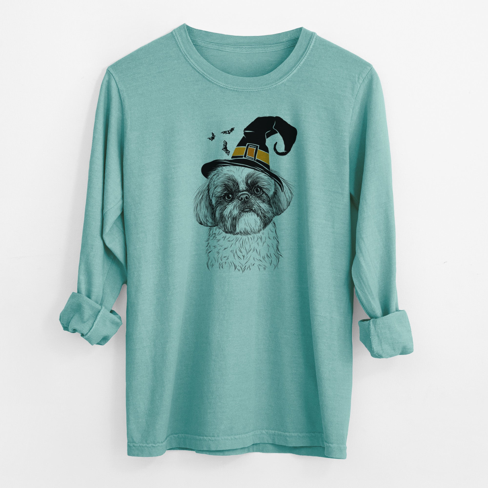 Witch Simon the Shih Tzu - Men's Heavyweight 100% Cotton Long Sleeve