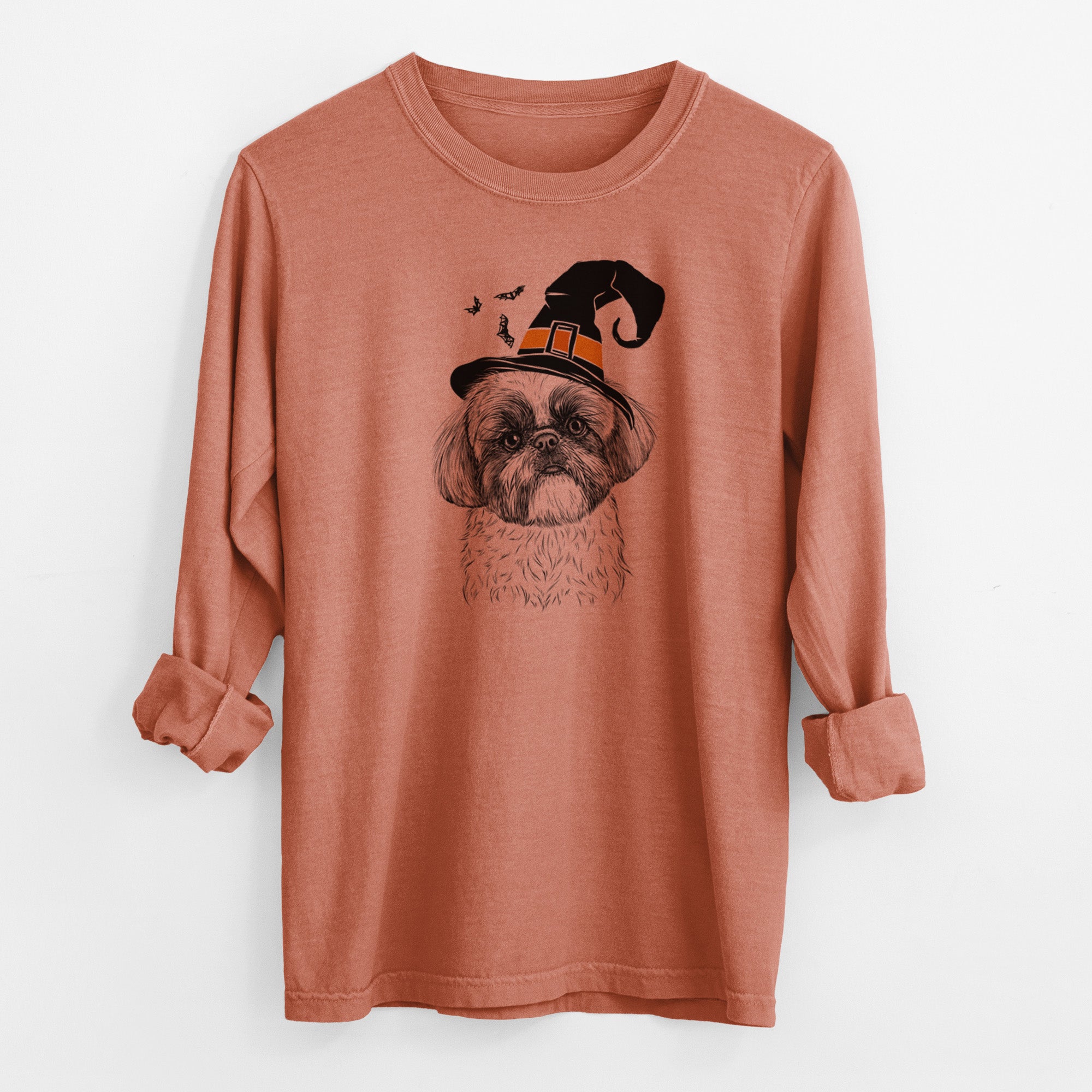 Witch Simon the Shih Tzu - Men's Heavyweight 100% Cotton Long Sleeve