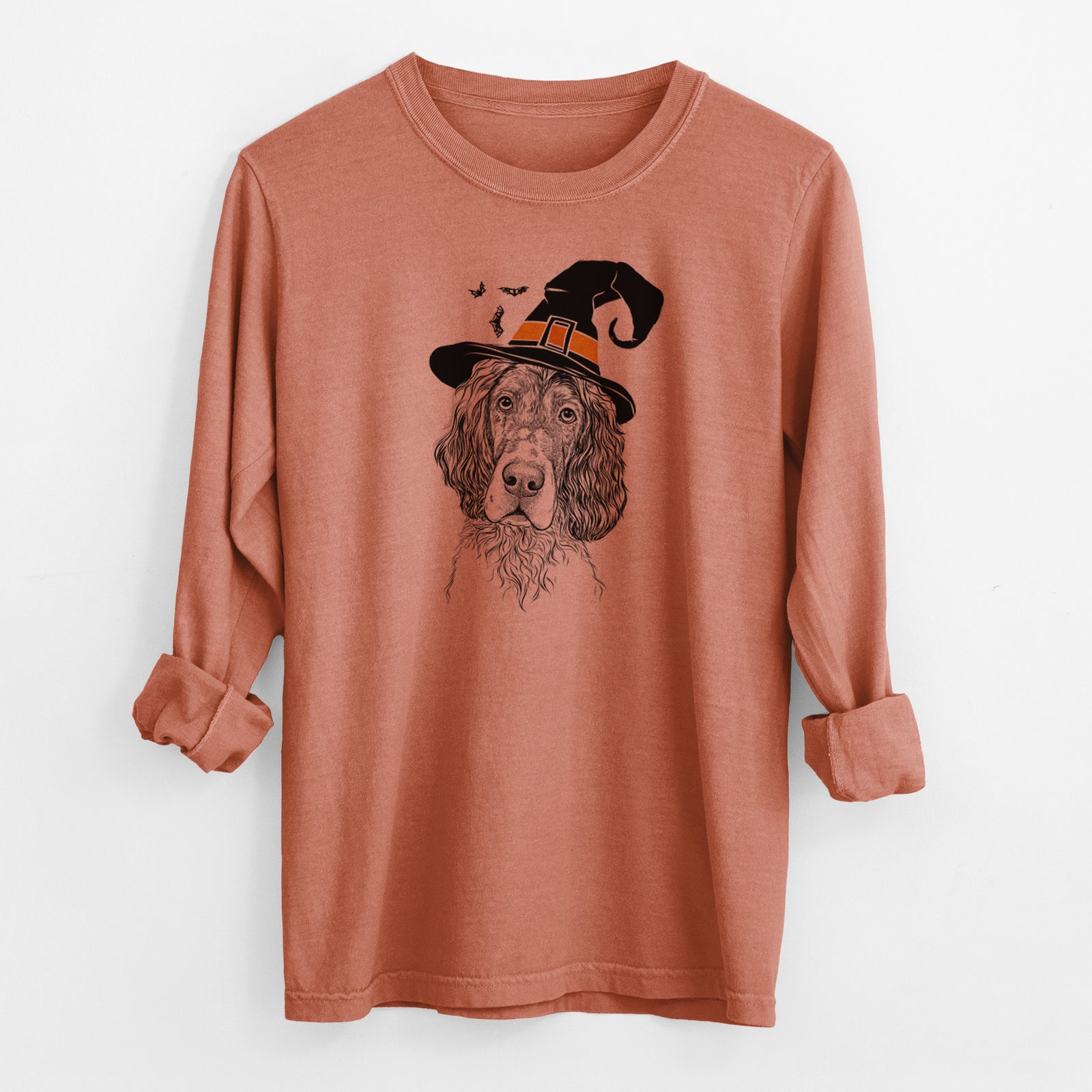 Witch Sir Rexford the Blue Belton English Setter - Men's Heavyweight 100% Cotton Long Sleeve