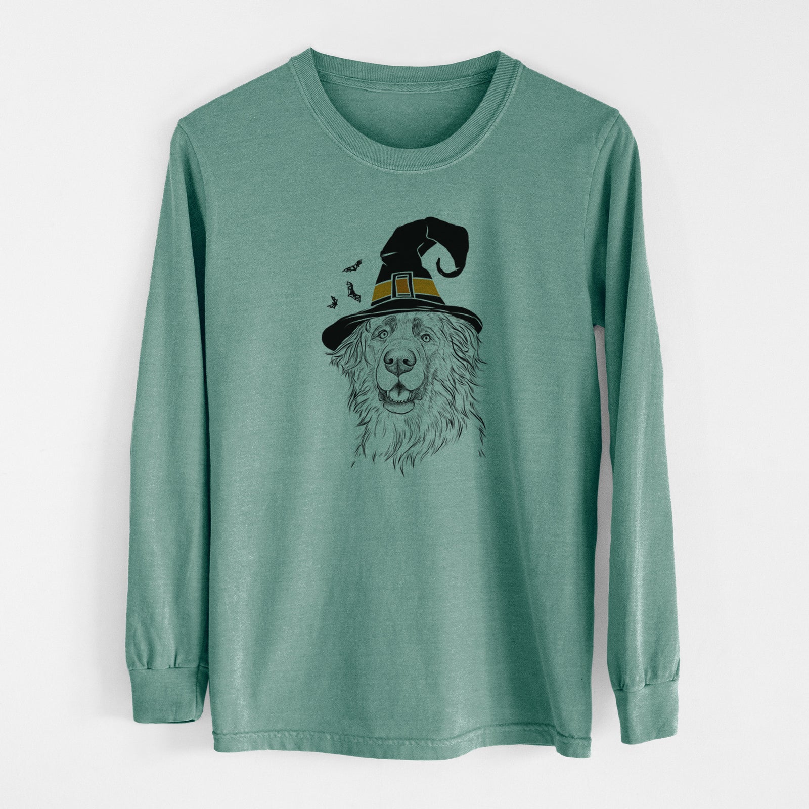 Witch Siri the Leonberger - Men's Heavyweight 100% Cotton Long Sleeve