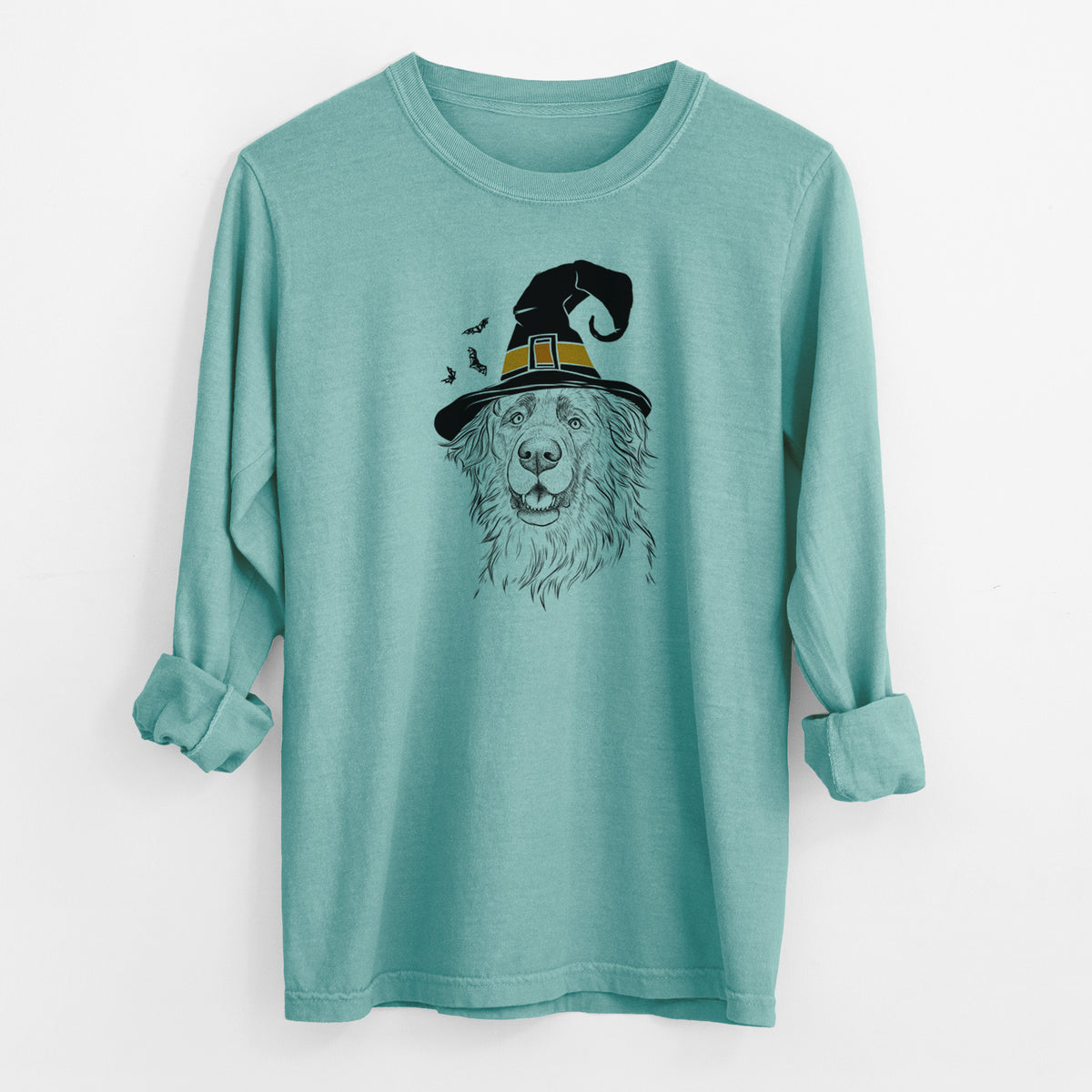Witch Siri the Leonberger - Men's Heavyweight 100% Cotton Long Sleeve