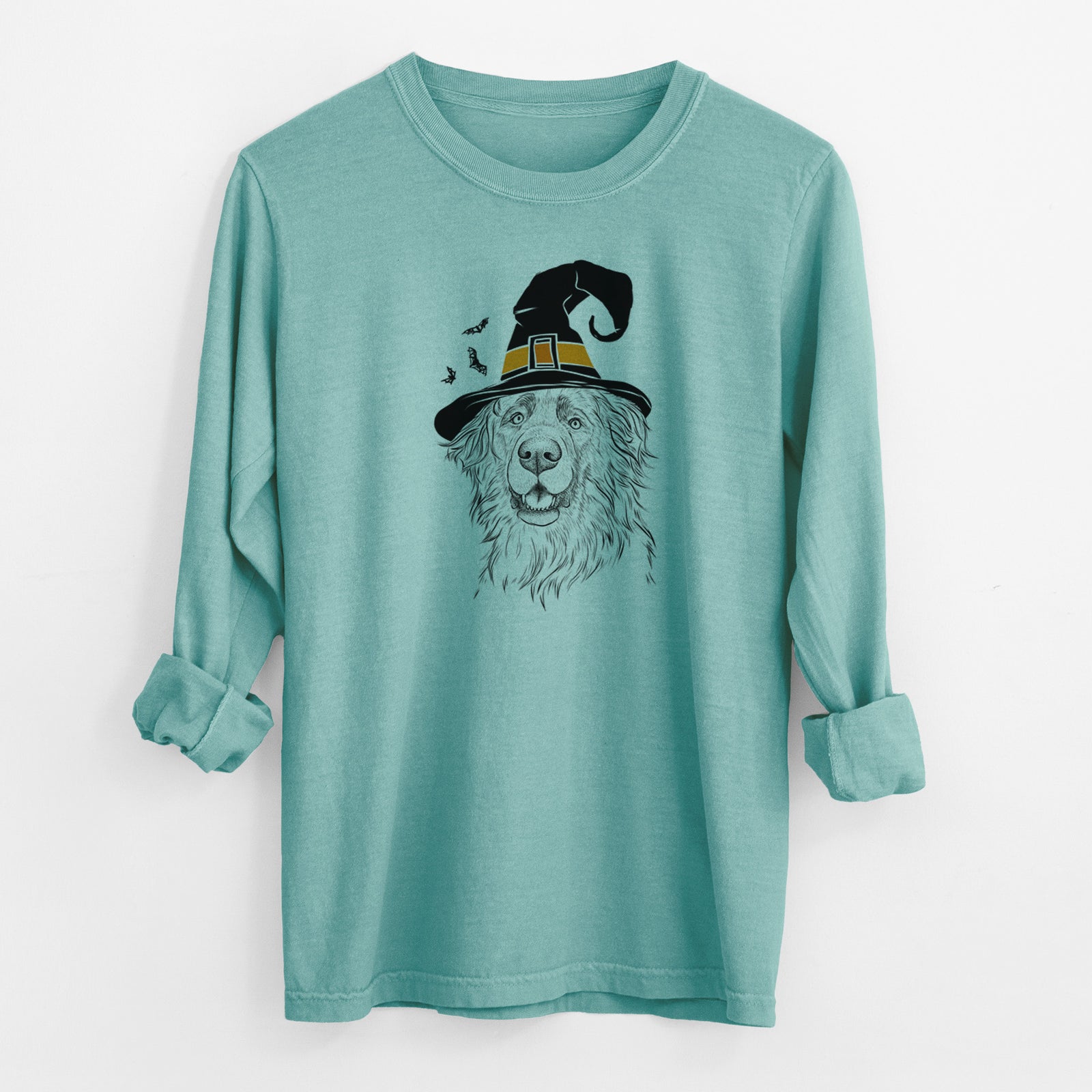 Witch Siri the Leonberger - Men's Heavyweight 100% Cotton Long Sleeve