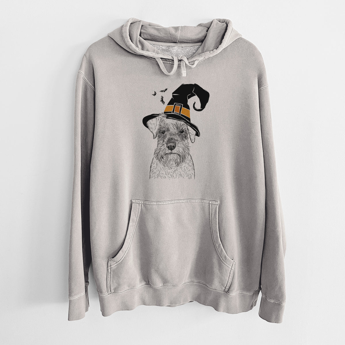 Witch Smokey the Miniature Schnauzer - Unisex Pigment Dyed Hoodie